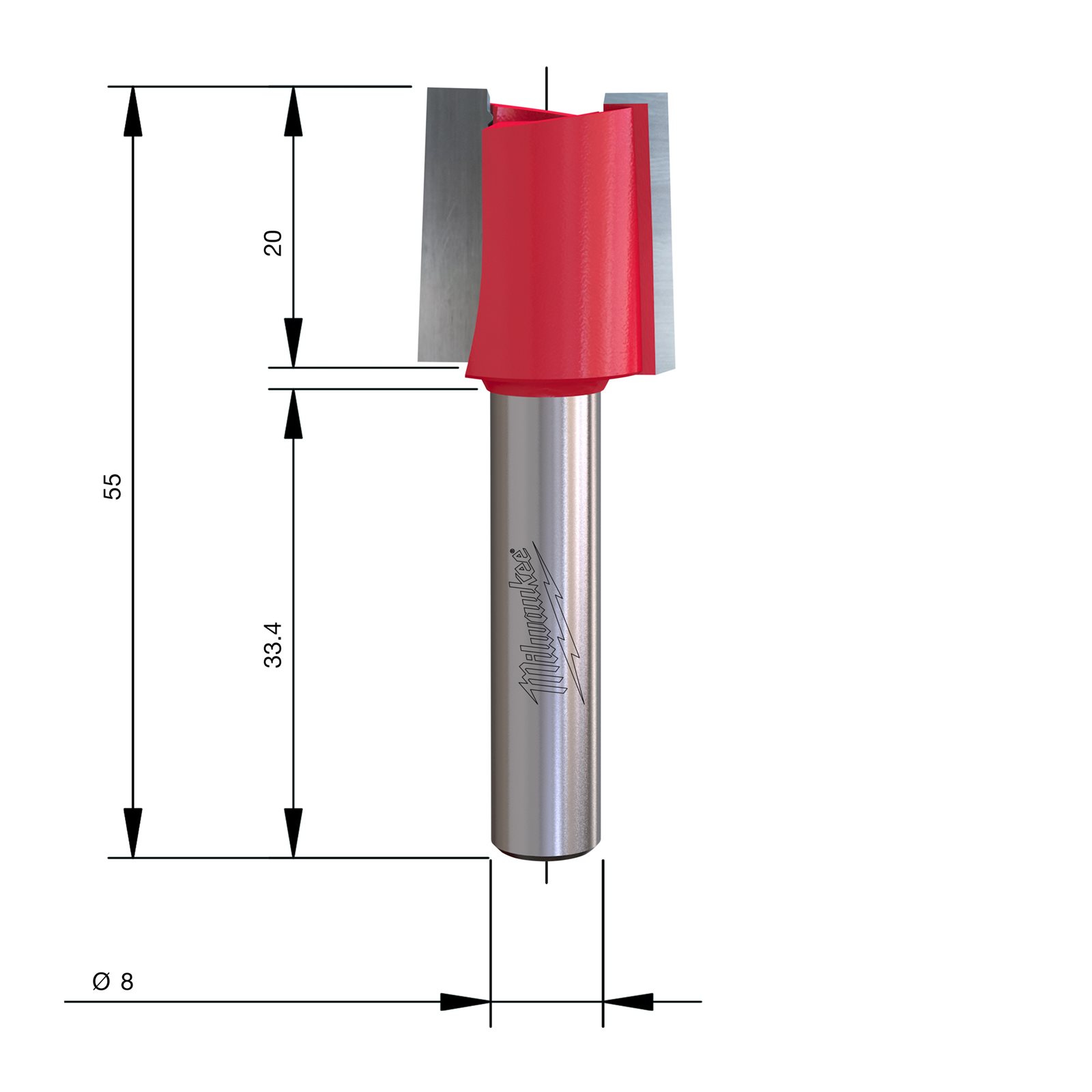 Burghiu lemn pentru montaj balamale 54mm Milwaukee - imagine 2