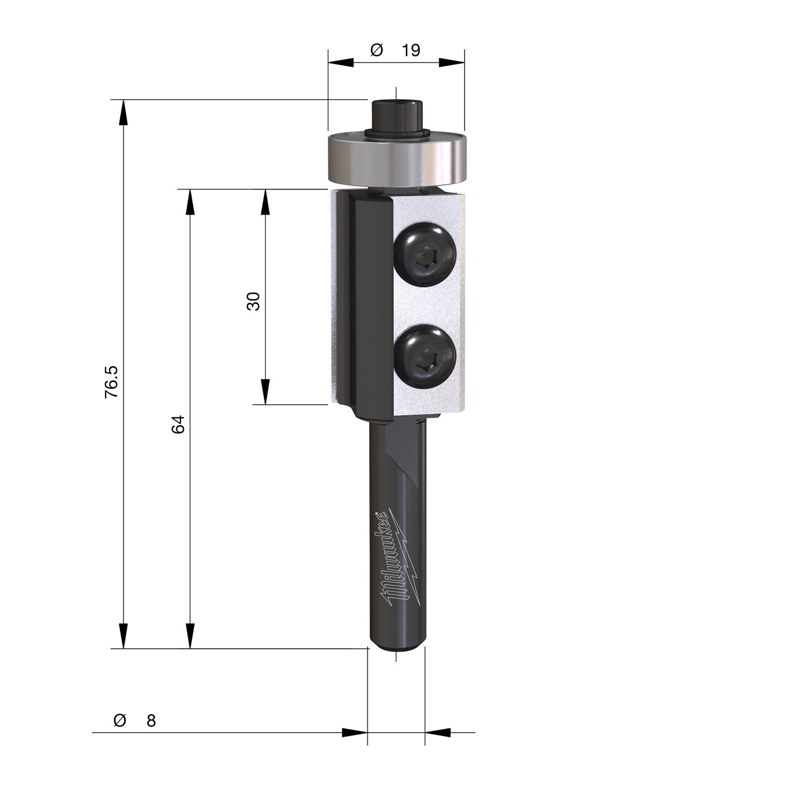 Freze pentru tăiere la nivel cu cuțite din carbură interschimbabile 77mm Milwaukee - imagine 2