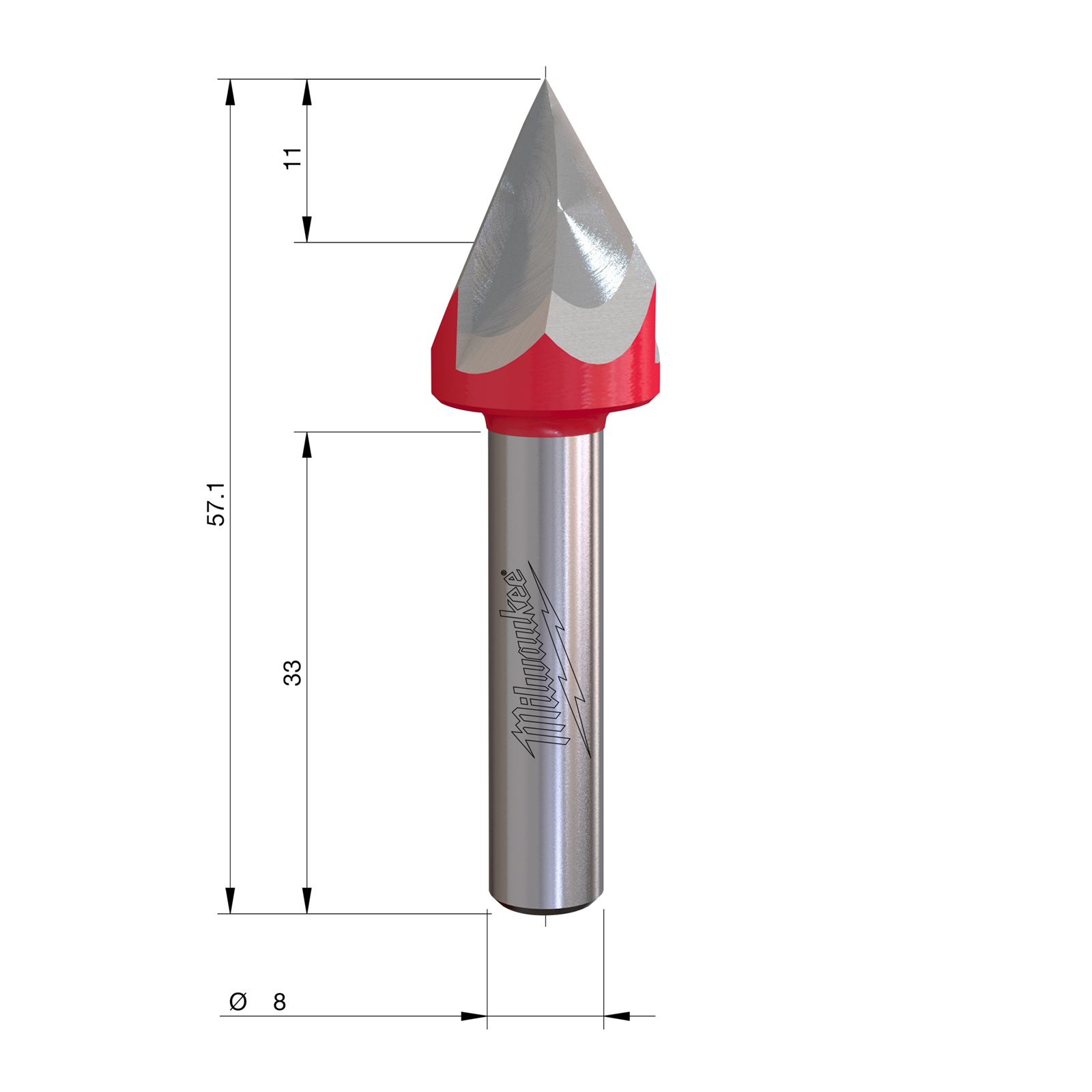 Freză cu vârf tip conic 57.2mm Milwaukee - imagine 2