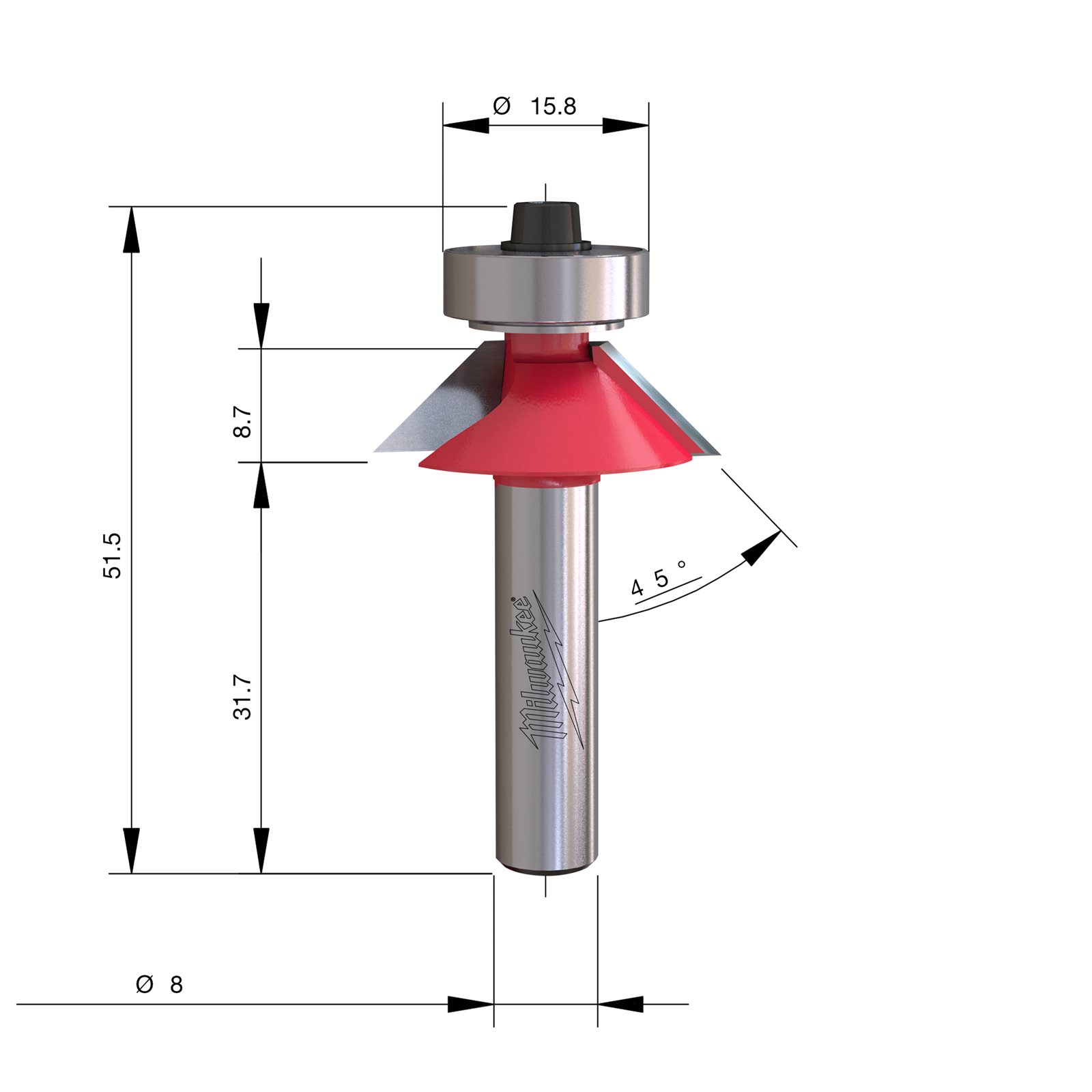 Freză combinată pentru teşire / finisare 51.5mm Milwaukee - imagine 2
