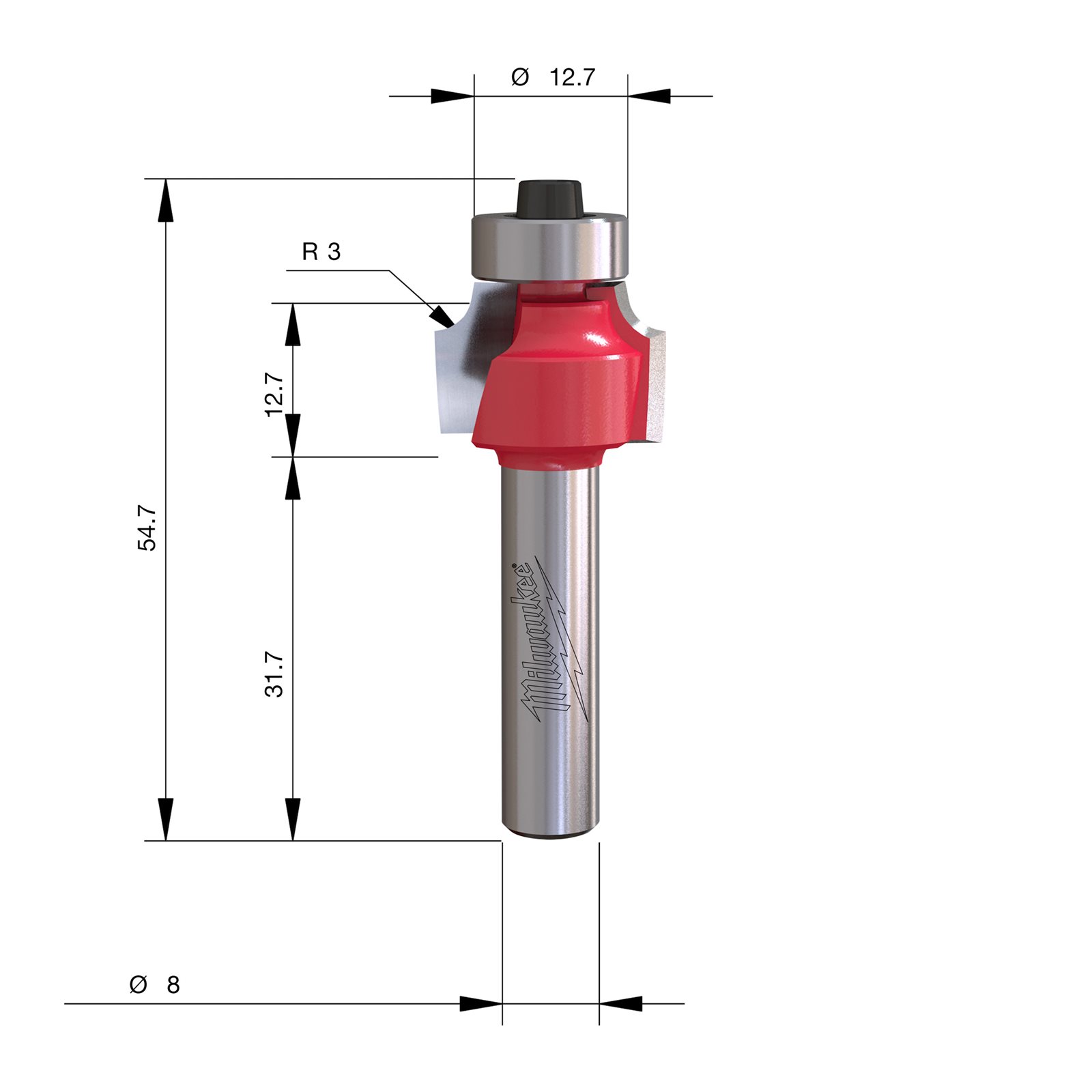 Freze pentru rotunjire (profil ovolo) 54mm Milwaukee 4932501022 - imagine 3