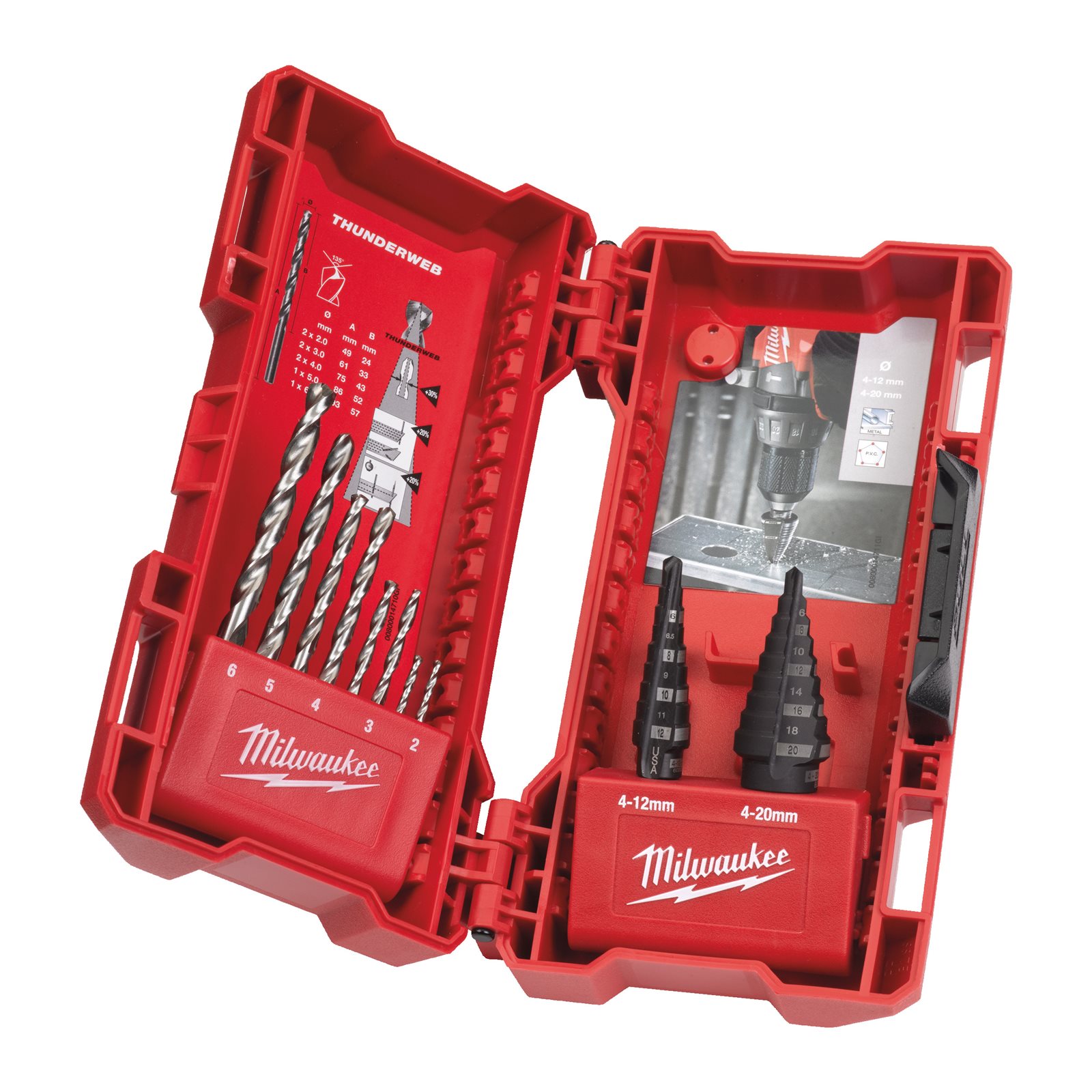 Step & drill bit combo set (10 pc) 10 buc Milwaukee