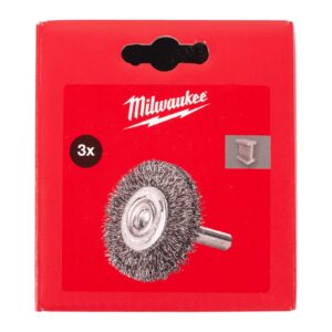 Perie rotundă ondulată pentru polizor drept 13mm 0.3mm 3 buc Milwaukee 4932501705