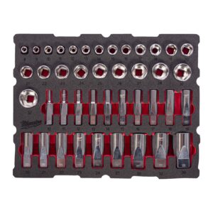 Set inserție spumă PACKOUT chei tubulare 1/2" 42 buc Milwaukee 4932501869