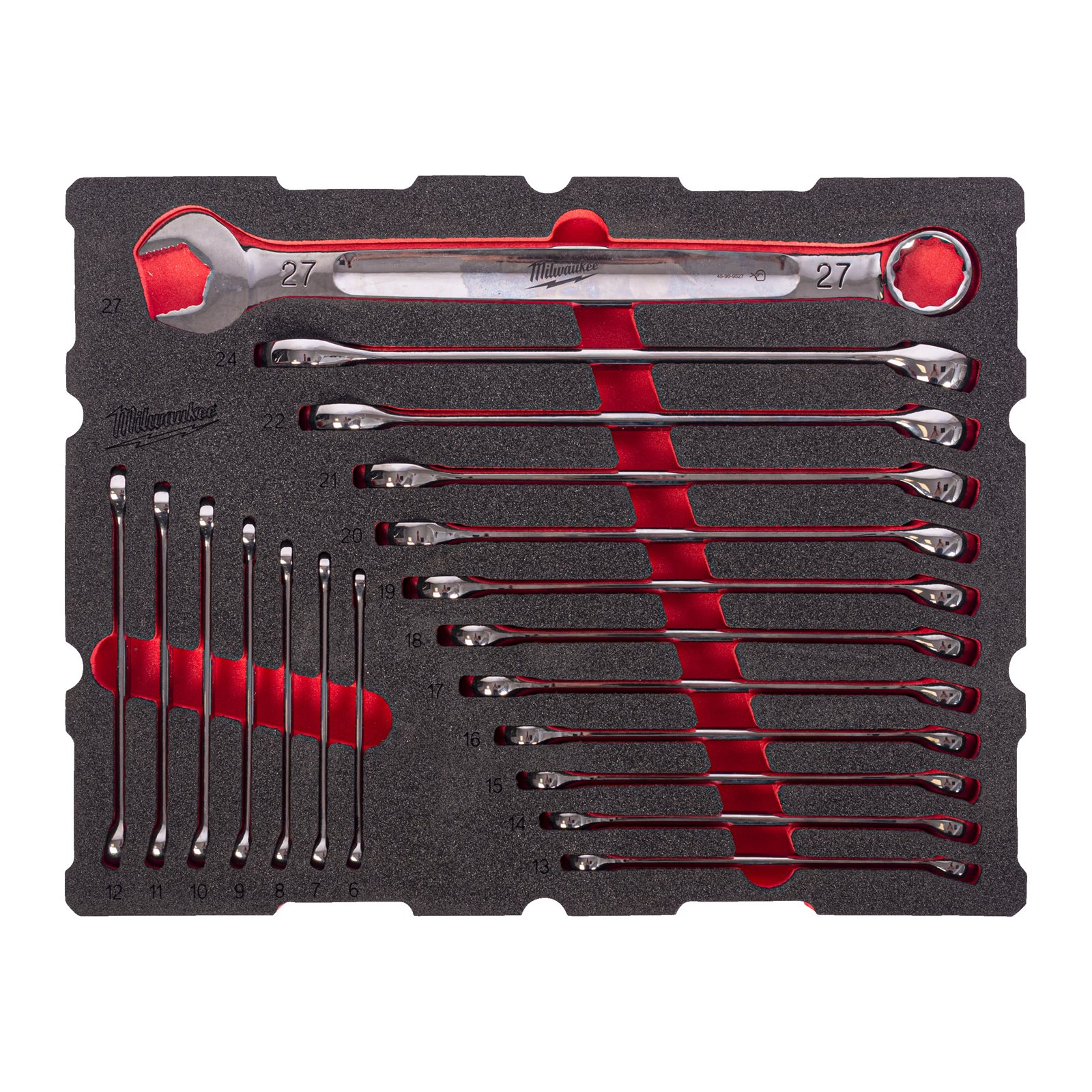 Set inserție spumă PACKOUT chei combinate MAX BITE 19 buc Milwaukee 4932501871