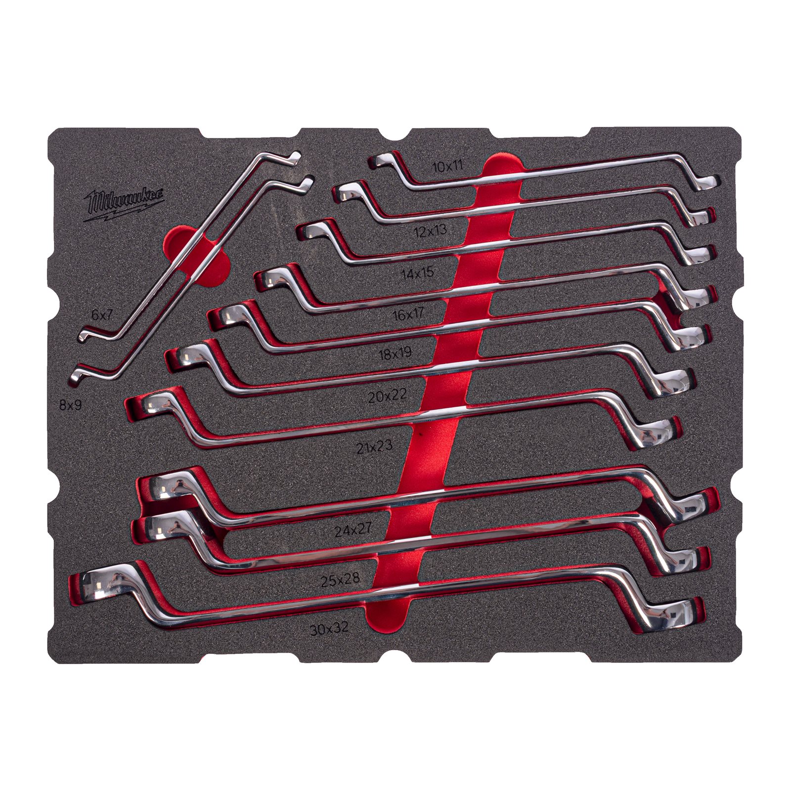 Set inserție spumă PACKOUT chei inelare cu cot 12 buc Milwaukee 4932501873