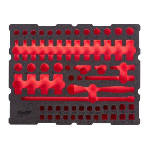 Set inserție spumă PACKOUT antrenor cu clichet 1/4" și chei tubulare 68 buc Milwaukee 4932502032
