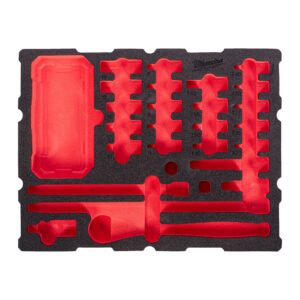 Set inserție spumă PACKOUT antrenor cu clichet 3/8" și chei tubulare 67 buc Milwaukee 4932502033