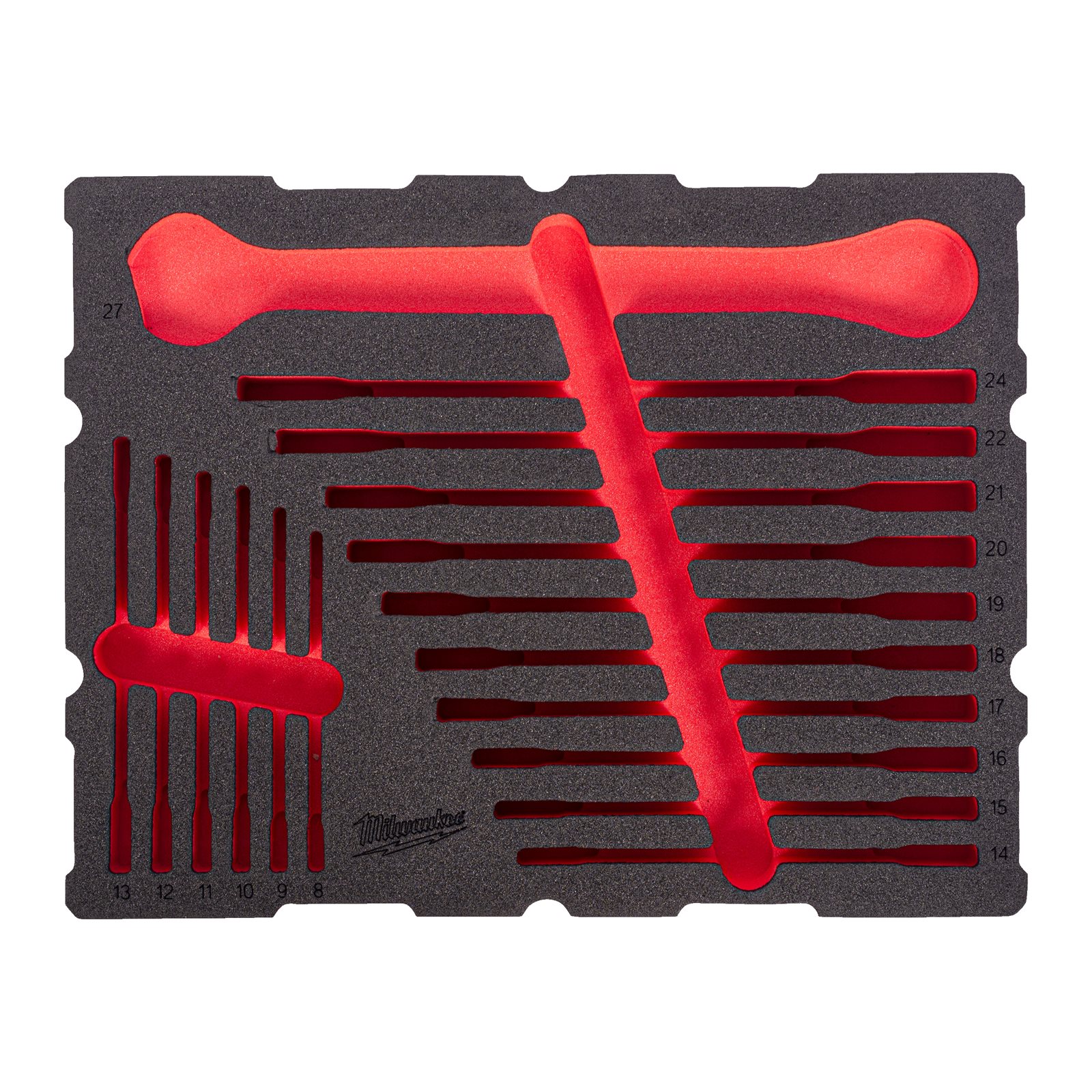 Set inserție spumă PACKOUT chei combinate MAX BITE 19 buc Milwaukee 4932502036