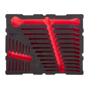 Set inserție spumă PACKOUT chei combinate cu clichet MAX BITE 17 buc Milwaukee 4932502037