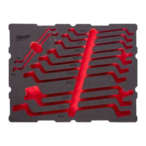 Set inserție spumă PACKOUT chei inelare cu cot 12 buc Milwaukee 4932502038