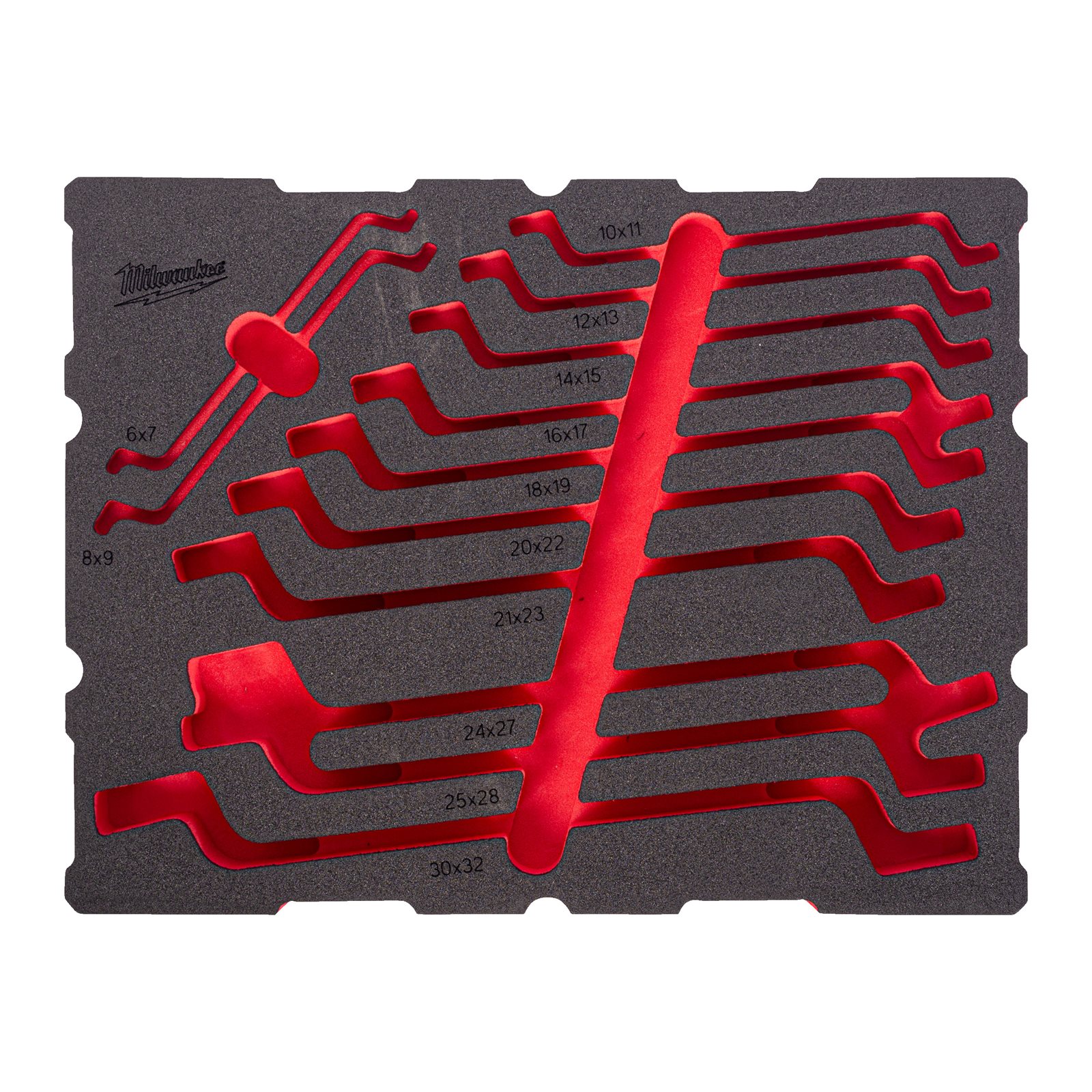 Set inserție spumă PACKOUT chei inelare cu cot 12 buc Milwaukee 4932502038