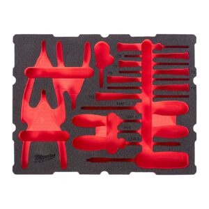 Set inserție spumă PACKOUT șurubelnițe și clești pentru inele de siguranță 44 buc Milwaukee 4932502041