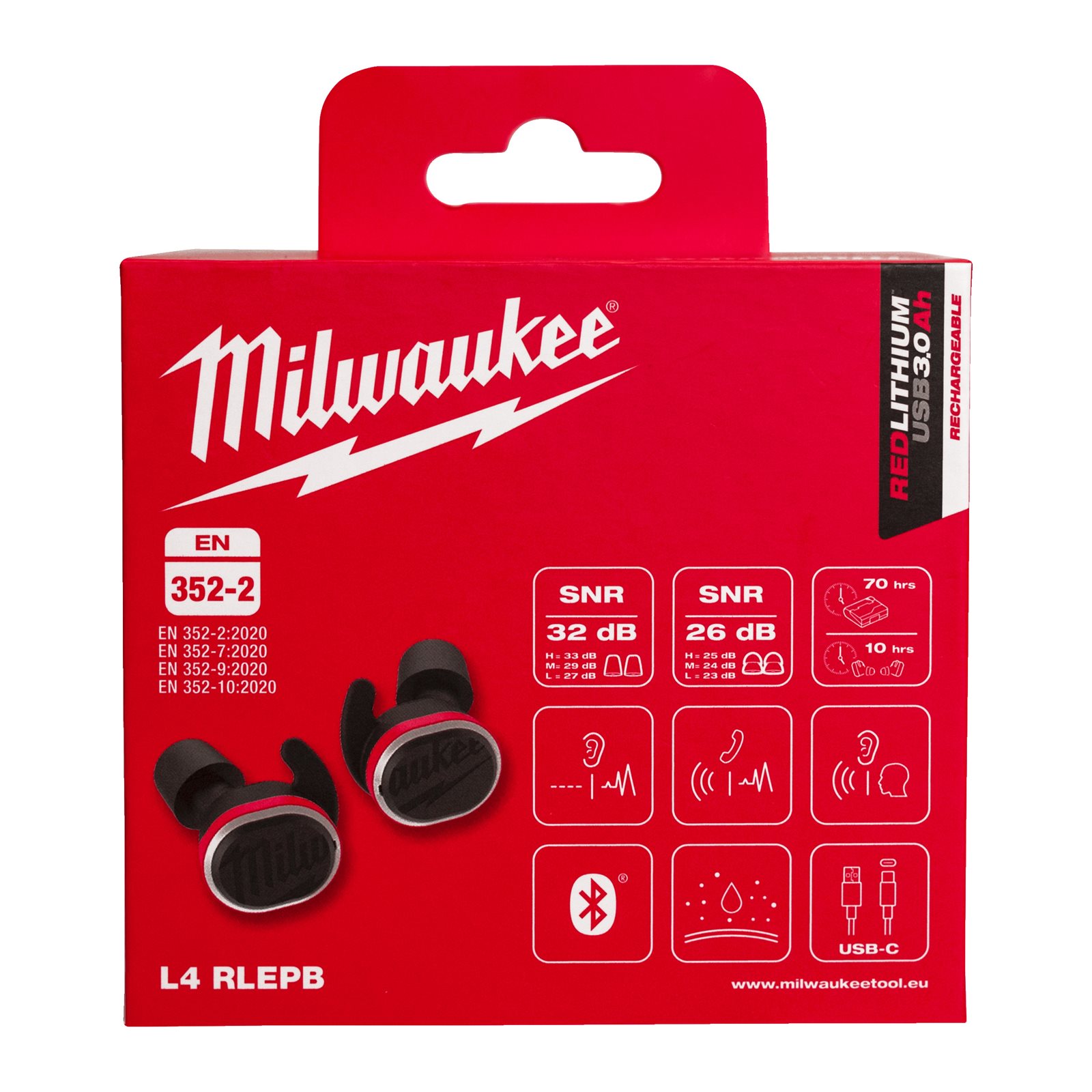 Antifoane interne active cu Bluetooth Milwaukee L4 RLEPB-301 - continutul pachetului 1