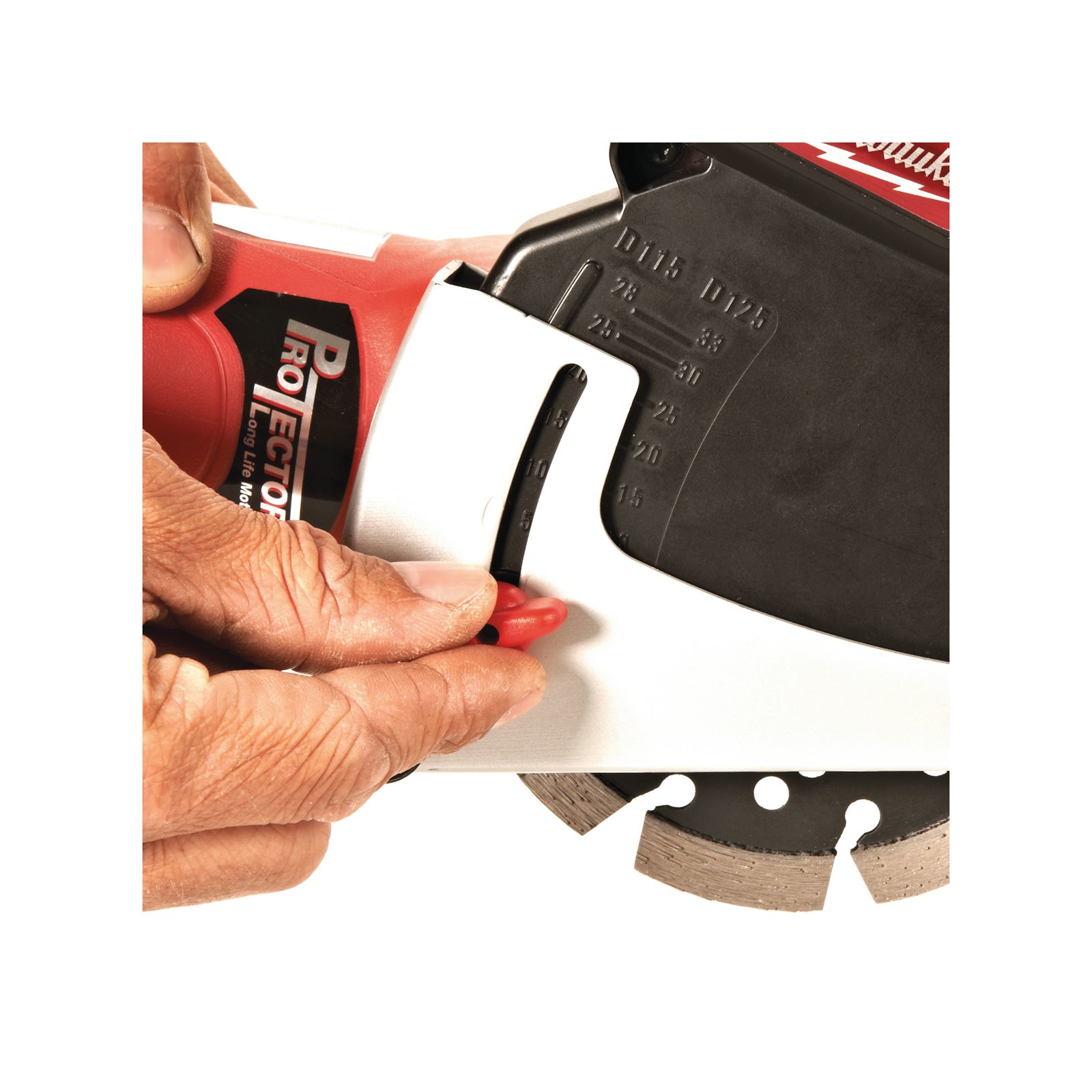Polizor unghiular cu dispozitiv de aspirare 1550 W (19 mm DOC) Milwaukee AGV 15-125 XC DSC-SET - detaliu 1