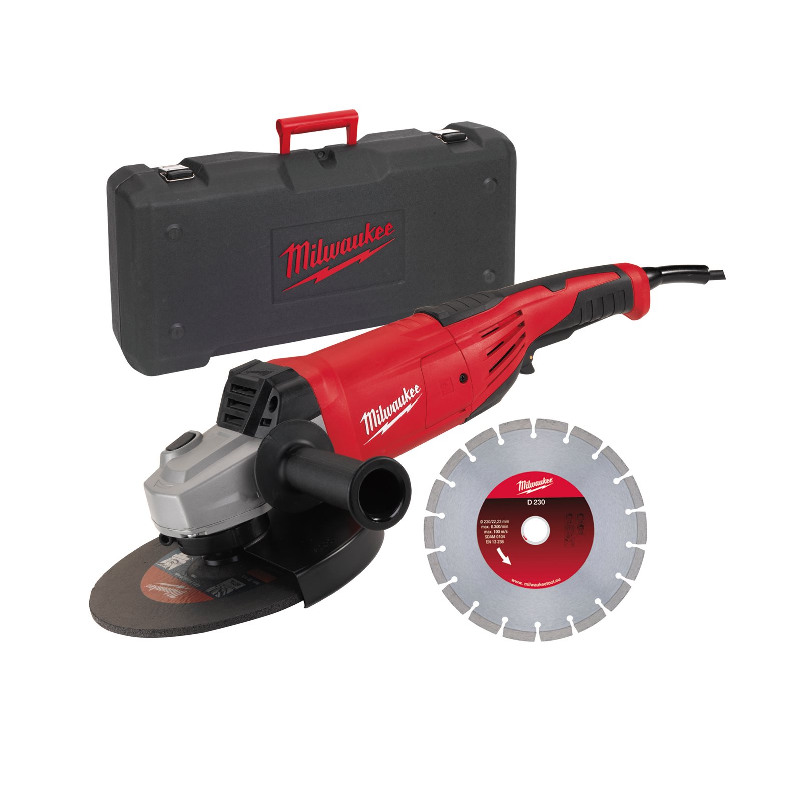 Polizor unghiular 180 mm/230 mm 2200 W Milwaukee AG 22-230 E D-SET