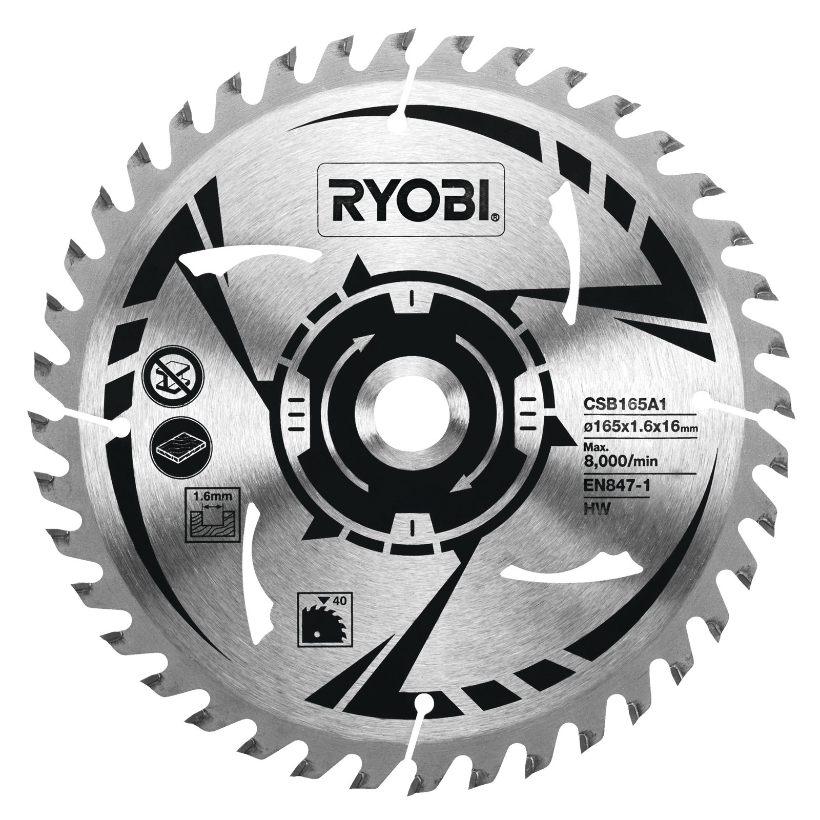 Pânză 165 mm pentru fierăstrău circular cu acumulator Ryobi CSB165A1