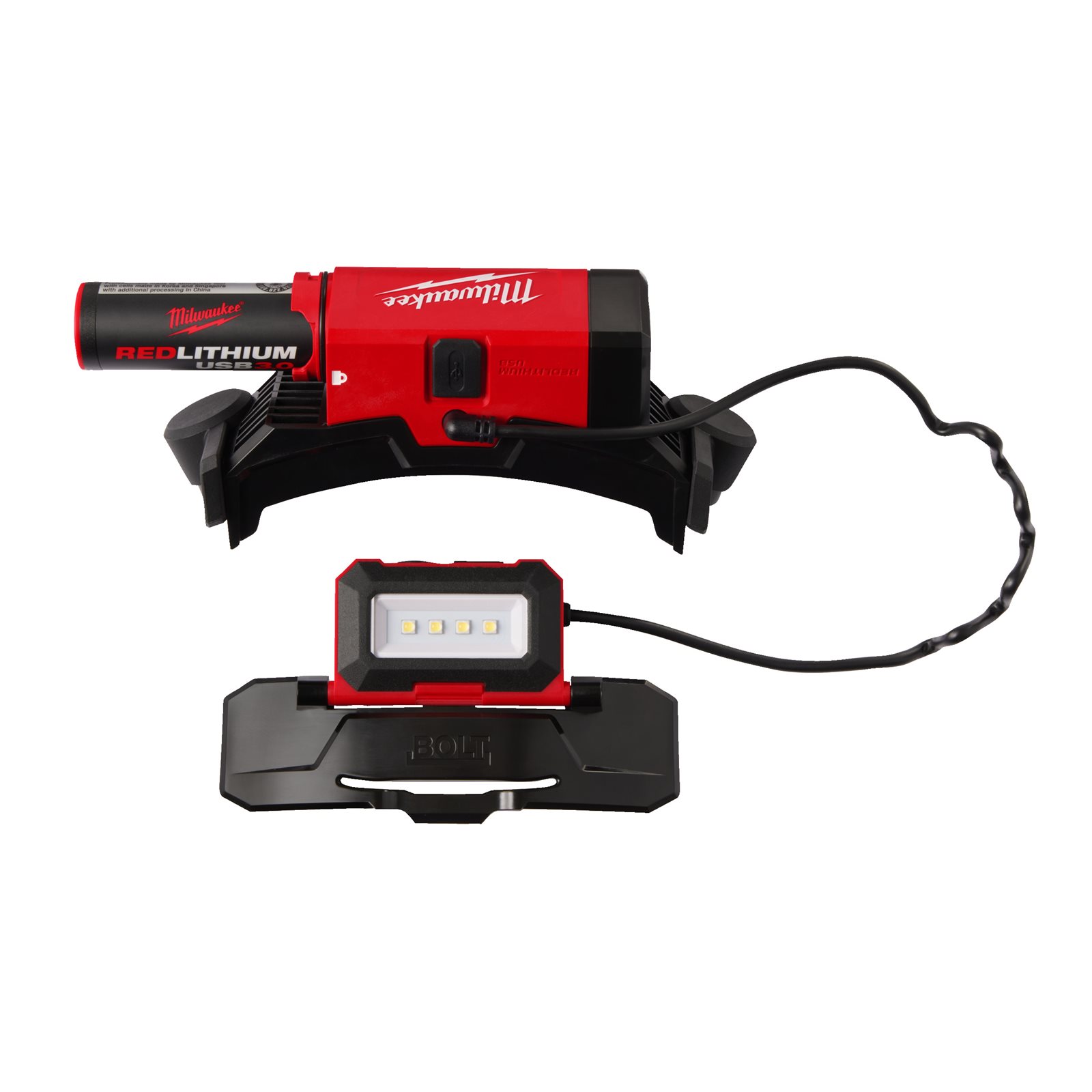 Lampă de cască BOLT, reîncărcabilă USB, 600 lumeni Milwaukee L4 BOLTHL-301 - imagine 2