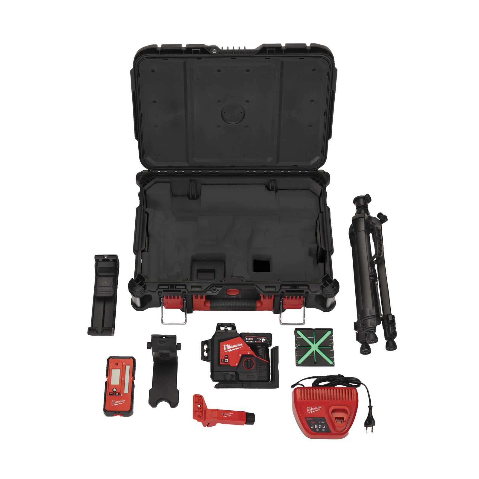 Nivelă laser M12 verde 360° cu 3 planuri Milwaukee M12 3PLKIT-401P - imagine 3