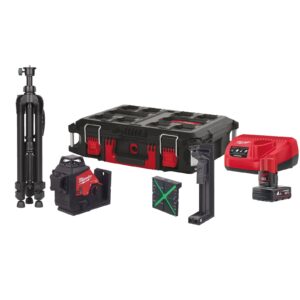 Nivelă laser M12 verde 360° cu 3 planuri Milwaukee M12 3PLSKIT-401P