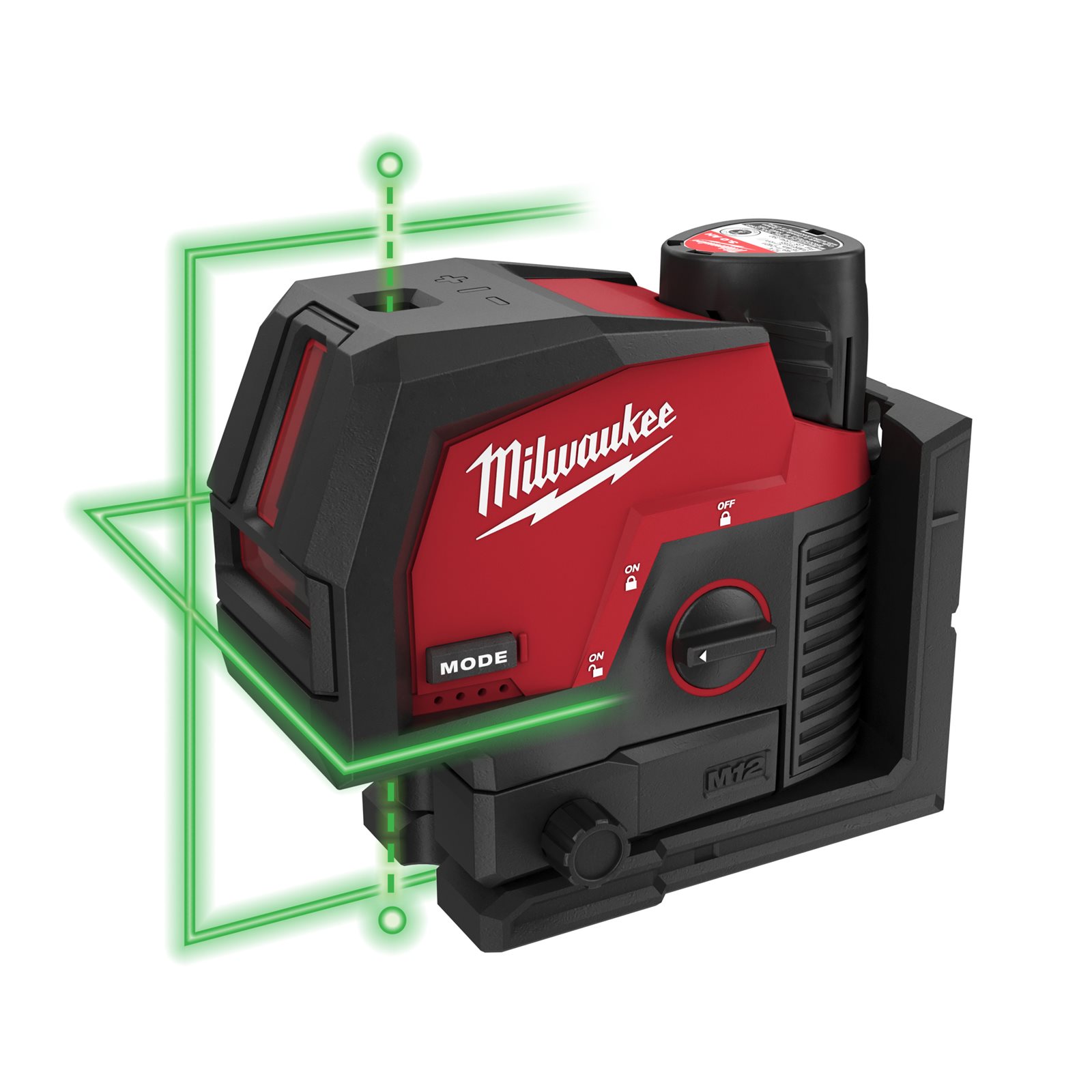 Nivelă laser M12 cu linie transversală verde cu funcție fir cu plumb Milwaukee M12 CLLP-301C - detaliu 1