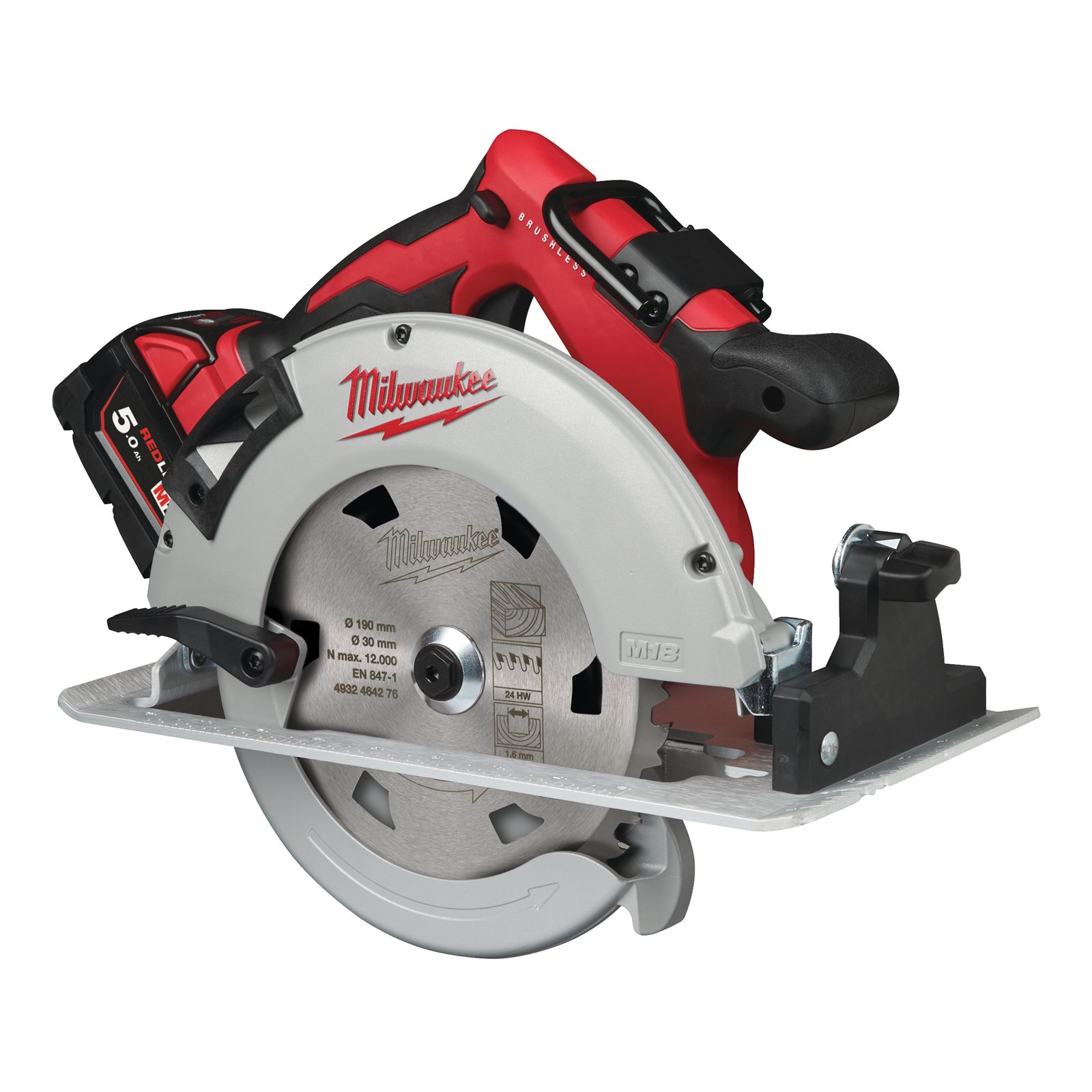 Fierăstrău circular cu motor fără perii 66 mm pentru lemn și plastic M18 Milwaukee M18 BLCS66-502X 4933464590 - imagine 2