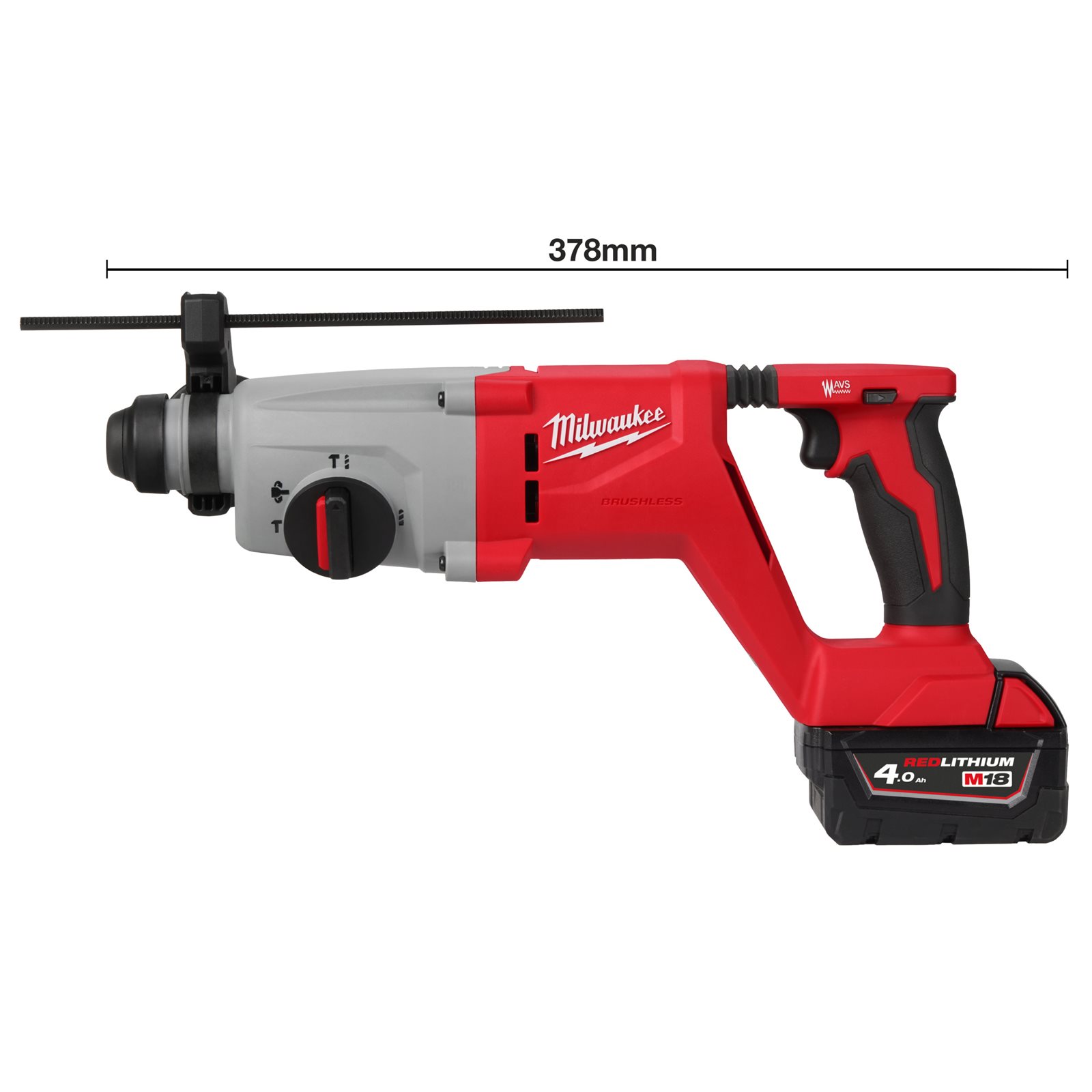 Ciocan rotopercutor fără perii 26 mm SDS-Plus M18 cu mâner D Milwaukee M18 BLHACD26-402X - detaliu 3