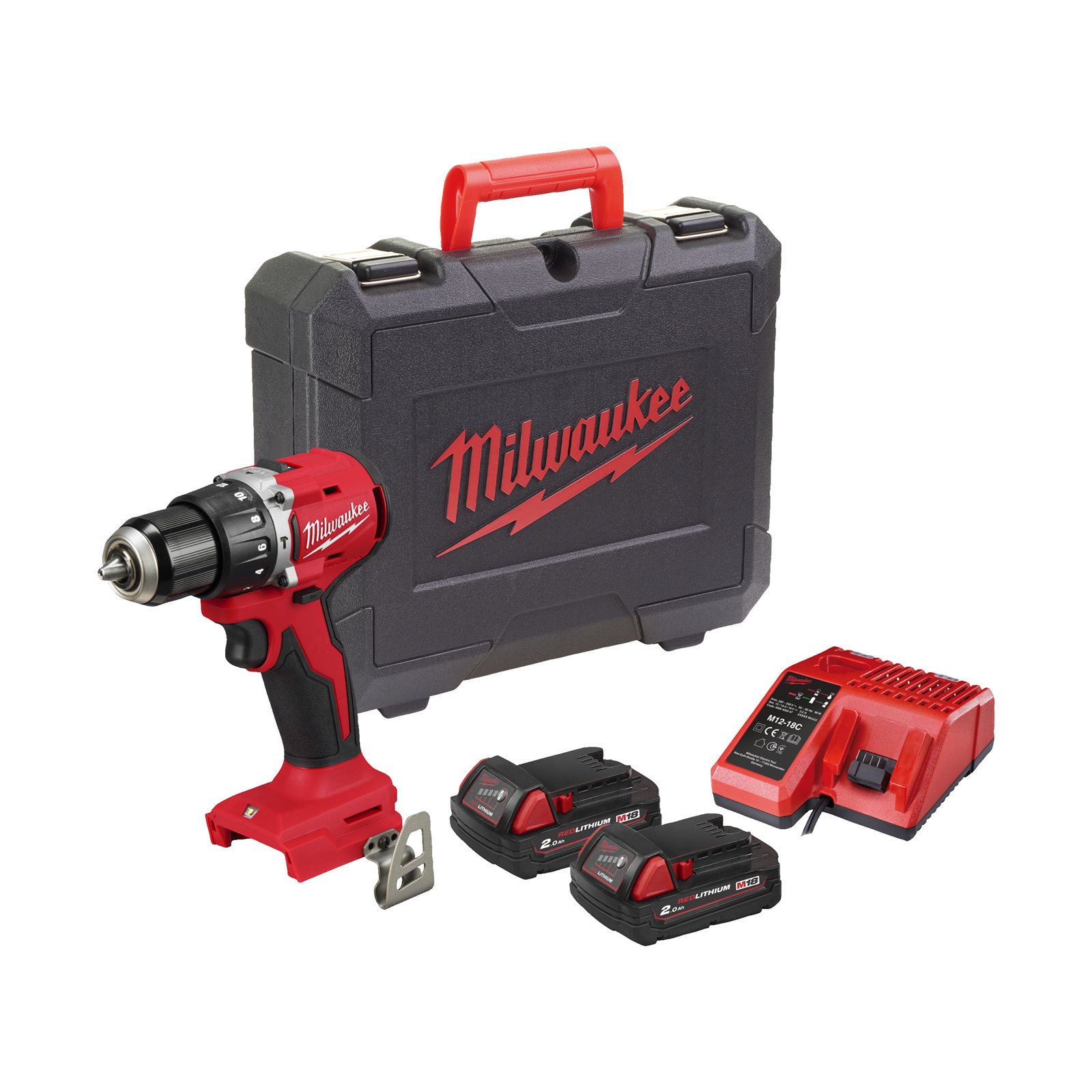 Mașină de găurit compactă, cu percuție și motor fără perii M18 Milwaukee M18 BLPDRC-202C