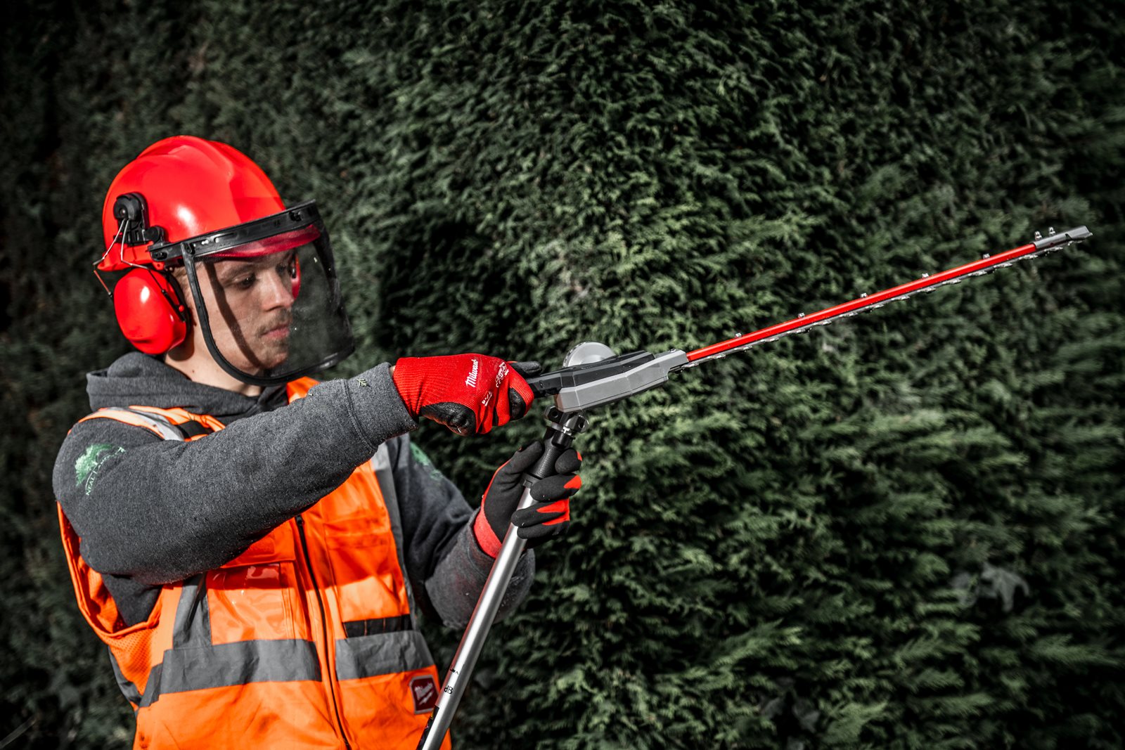 Atașament articulat tuns gard viu QUIK-LOK Milwaukee M18 FOPH-HTA - in utilizare 14