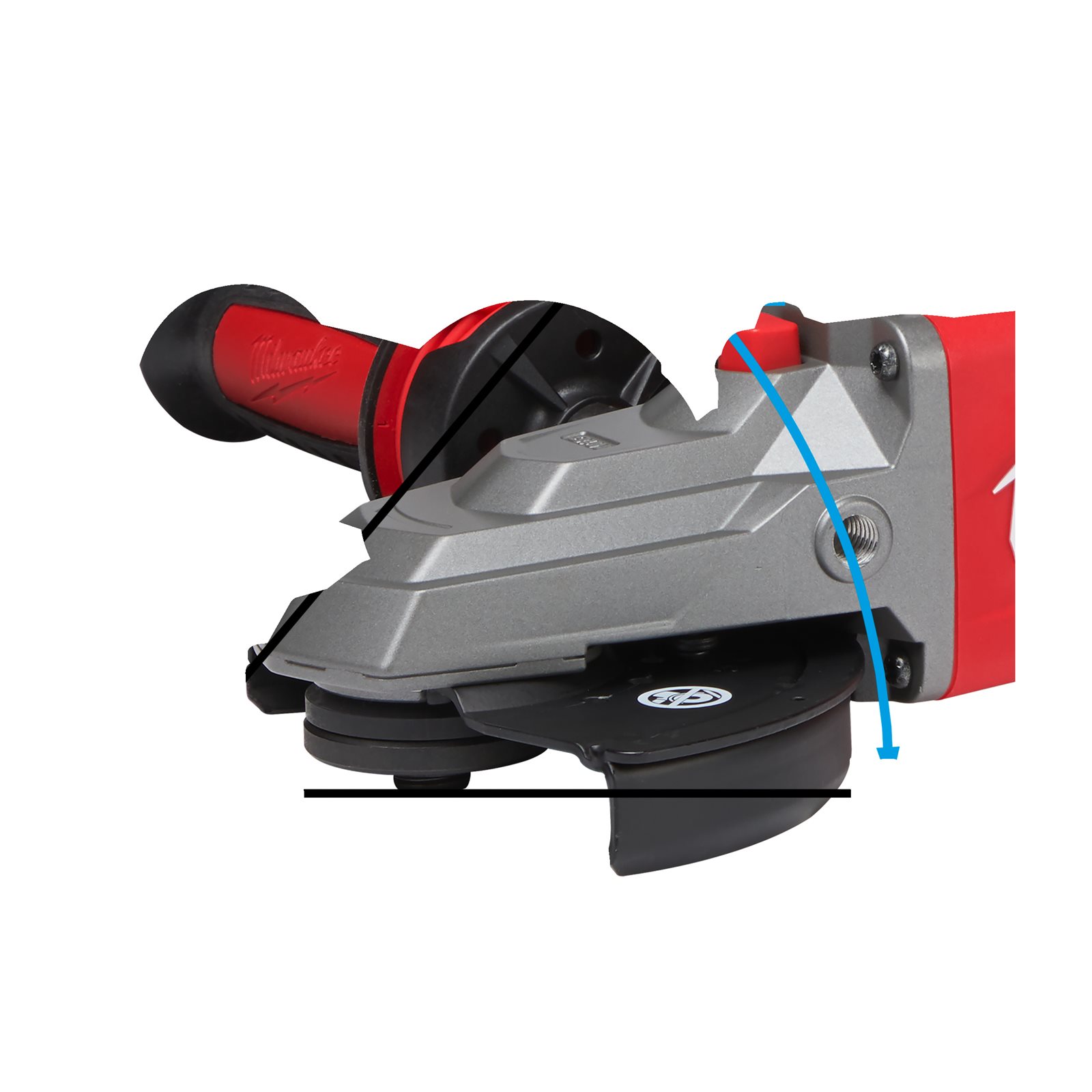 Polizor unghiular 125 mm cu cap plat, frânare și comutator culisant M18 FUEL Milwaukee M18 FSAGF125XB-0X - detaliu 1