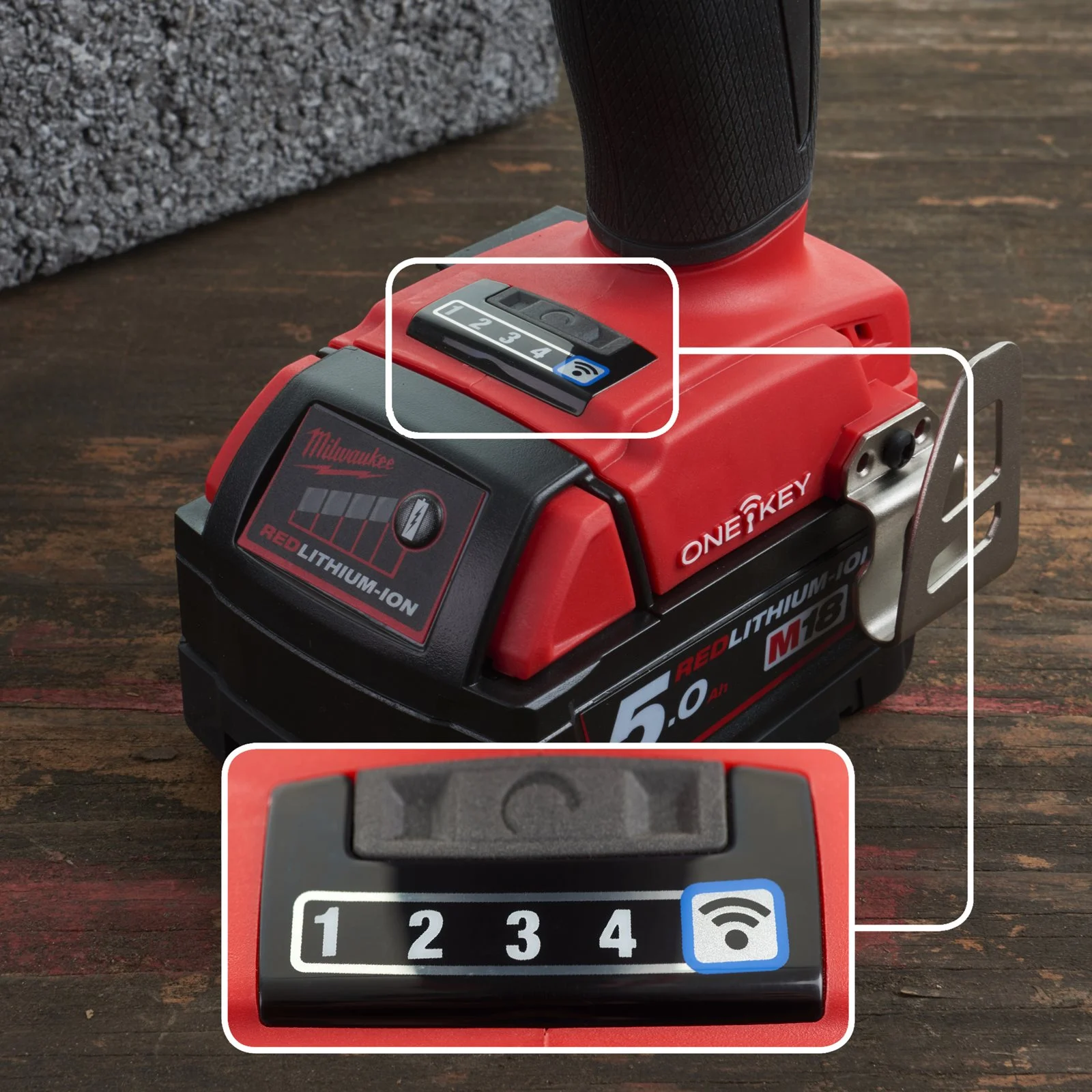 Cheie de impact 1/2" ONE-KEY M18 FUEL cu inel de fixare Milwaukee M18 ONEIWF12-0 - detaliu 2