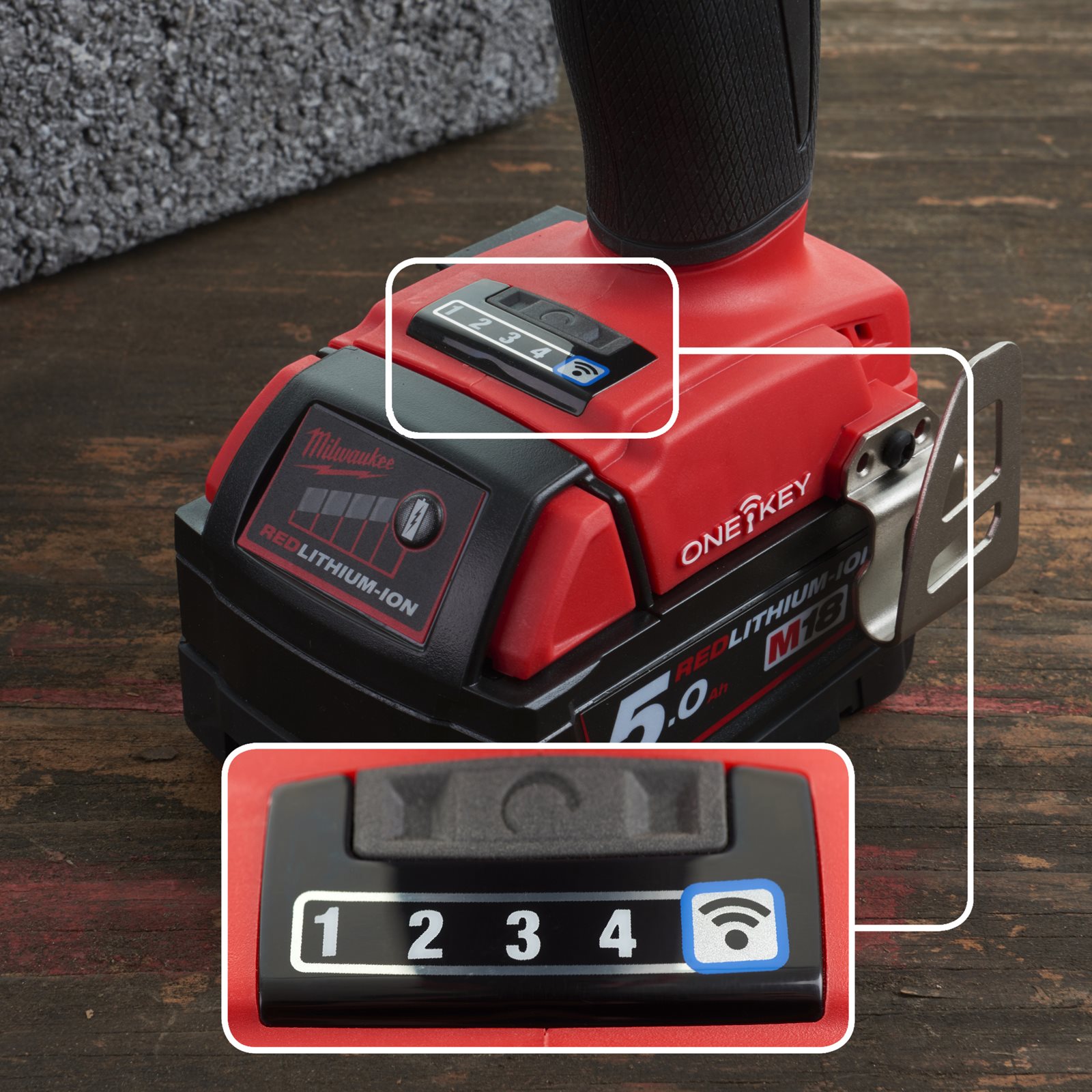 Cheie de impact 1/2" ONE-KEY M18 FUEL, cuplu ridicat și inel de fixare Milwaukee M18 ONEFHIWF12-0X 4933459726 - detaliu 1