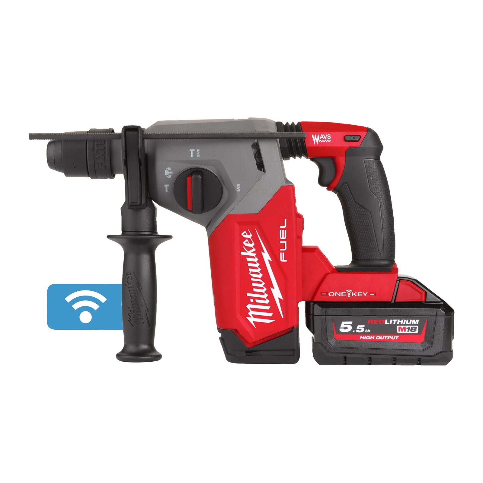 Ciocan rotopercutor SDS-Plus 26 mm cu 4 funcții și mandrină FIXTEC ONE-KEY M18 FUEL Milwaukee M18 ONEFHX-552X 4933478504