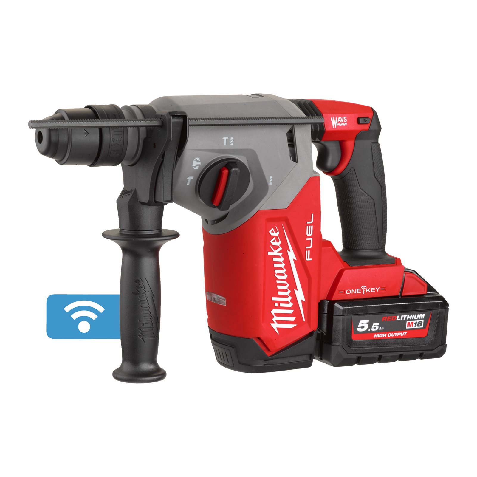 Ciocan rotopercutor SDS-Plus 26 mm cu 4 funcții și mandrină FIXTEC ONE-KEY M18 FUEL Milwaukee M18 ONEFHX-552X 4933478504 - imagine 2