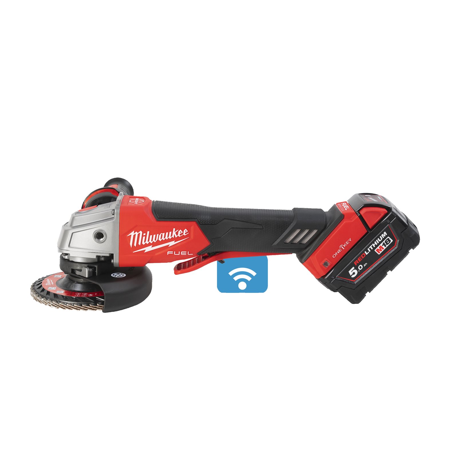 Polizor unghiular 125 mm cu frânare și comutator tip clapetă M18 FUEL ONE-KEY Milwaukee M18 ONEFSAG125XPDB-502X 4933478435 - imagine 2