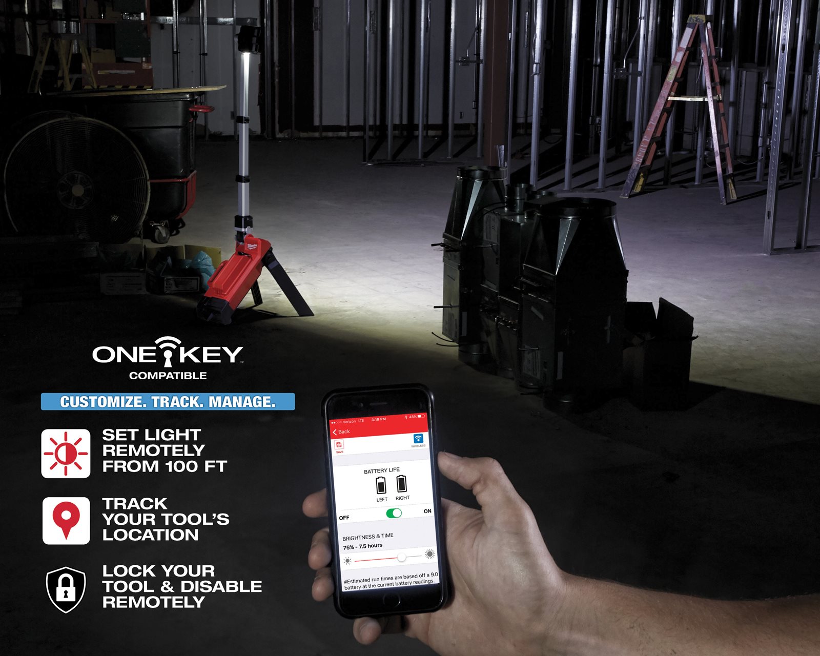 Turn de iluminat LED M18 ONE-KEY Milwaukee M18 ONERSAL-0 - in utilizare 7