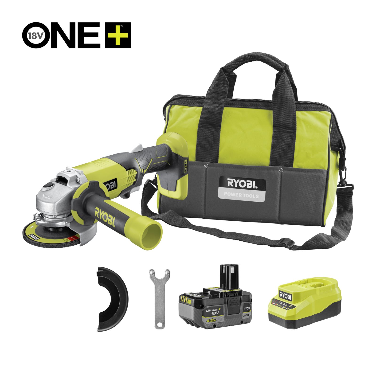 Polizor unghiular 18V ONE+ (1 x 4,0 Ah) Ryobi R18AG-140S