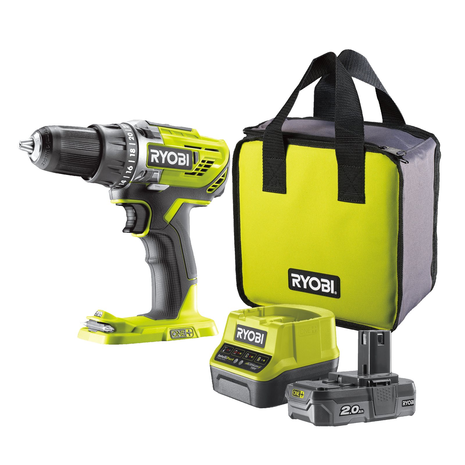 Mașină de găurit/înșurubat 18V ONE+ (1 x 2,0 Ah) Ryobi R18DD3-120S - imagine 2