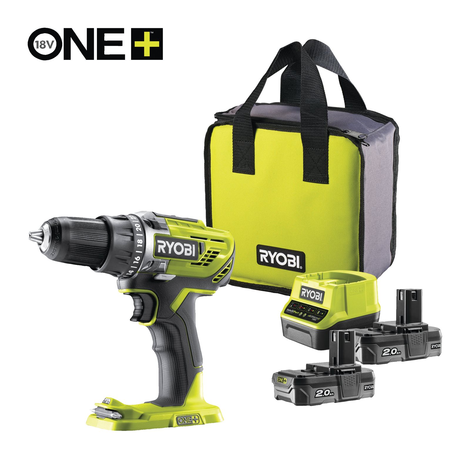 Mașină de găurit/înșurubat 18V ONE+ (2 x 2,0 Ah) Ryobi R18DD3-220S