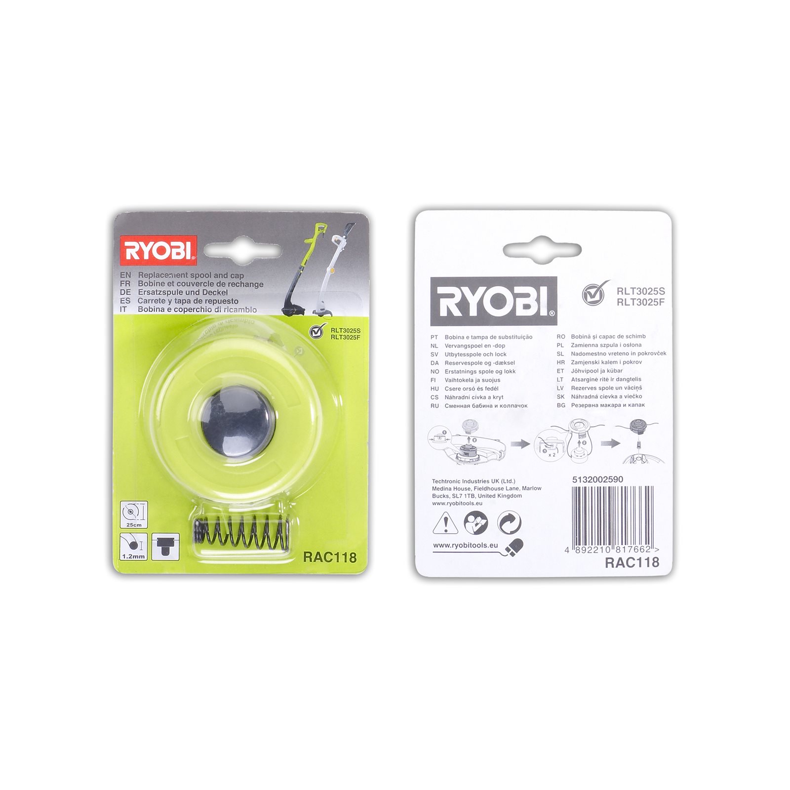 Mosor și capac pentru trimmerele iarbă electrice cu fir de 1,5 mm Ryobi RAC118 - imagine 2