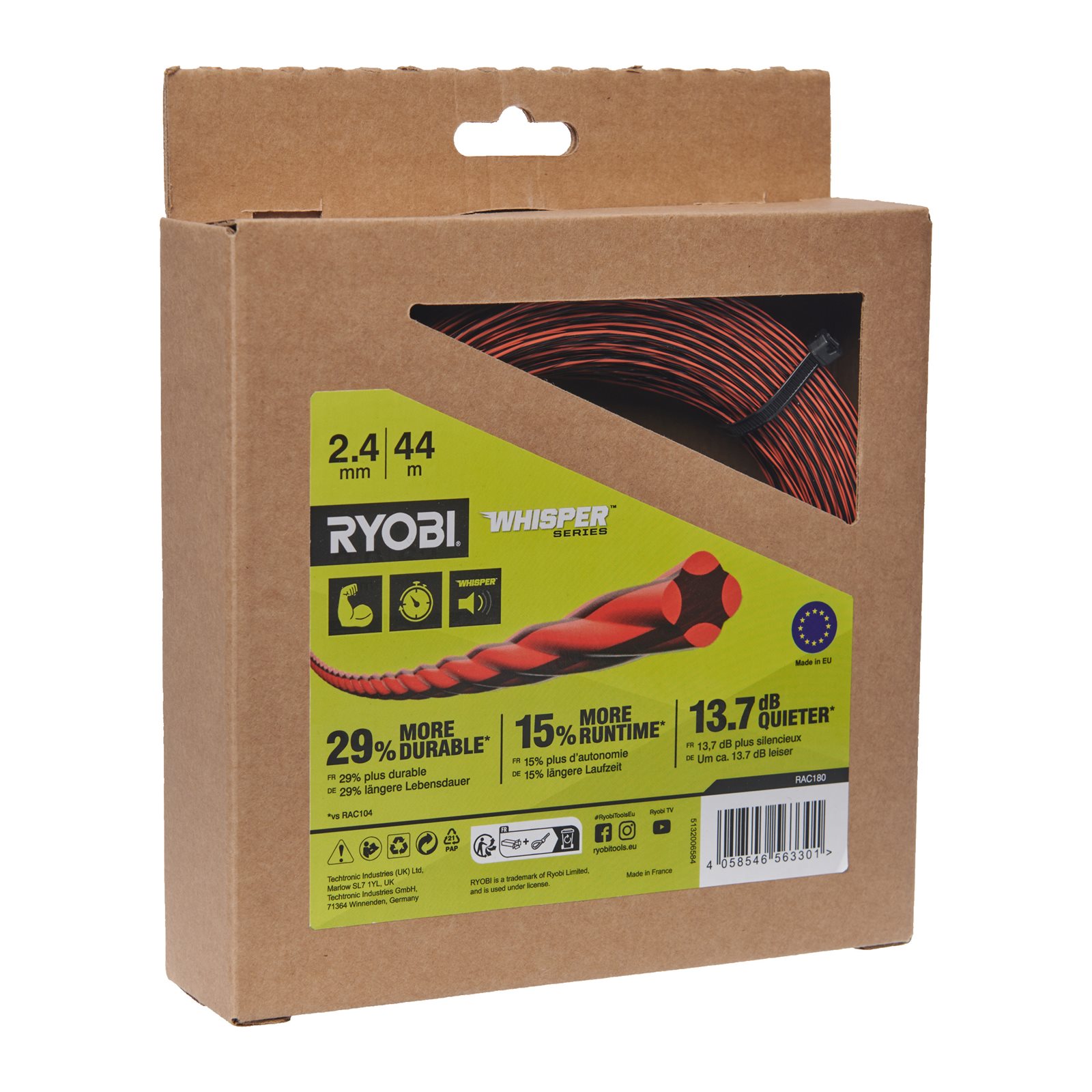 Fir de tuns Whisper de 2,4 mm (44 m) Ryobi RAC180 - imagine 3