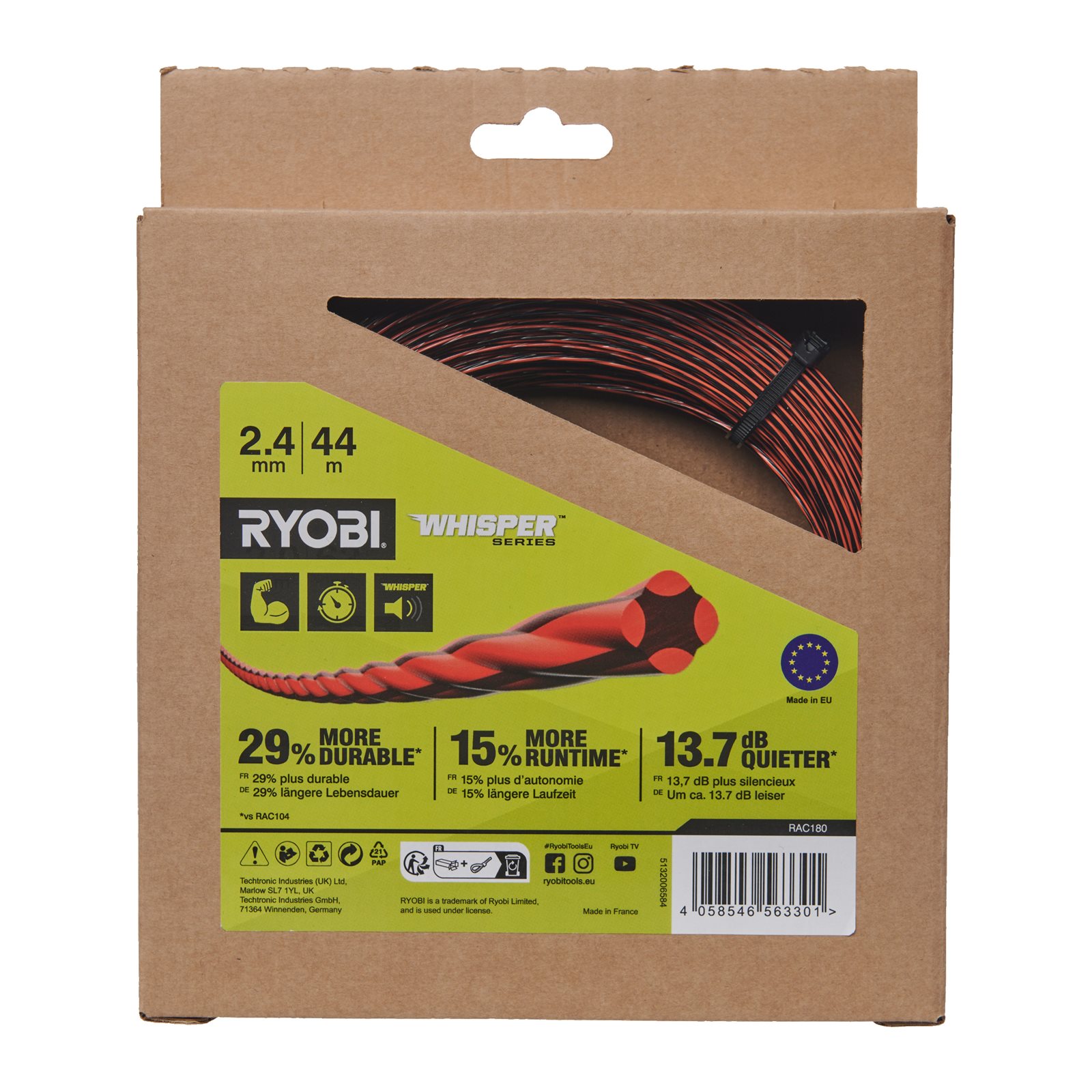 Fir de tuns Whisper de 2,4 mm (44 m) Ryobi RAC180 - imagine 4