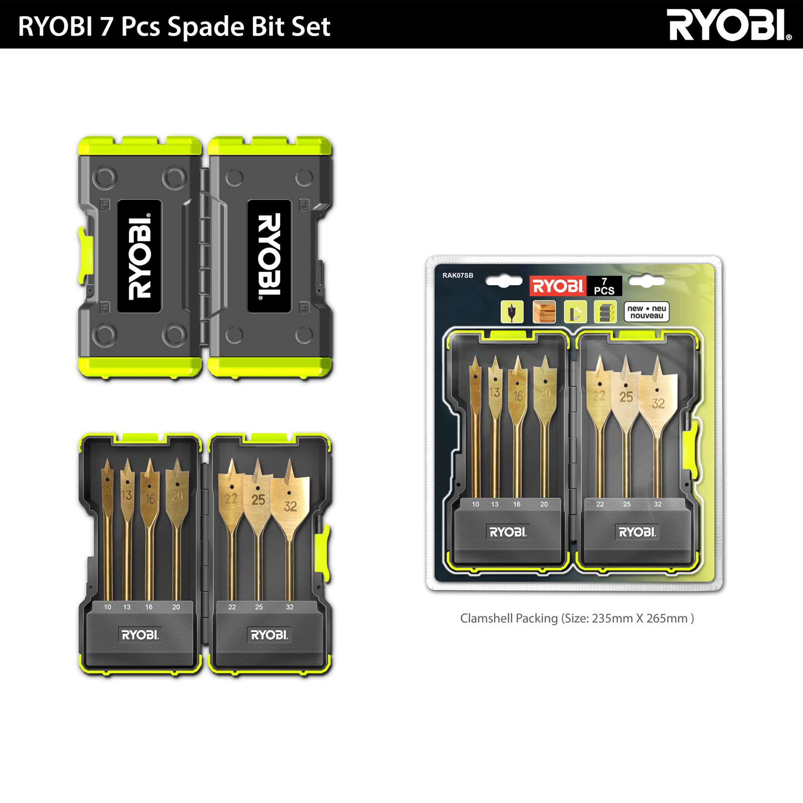 Set 7 buc burghie plate Ryobi RAK07SB - imagine 2