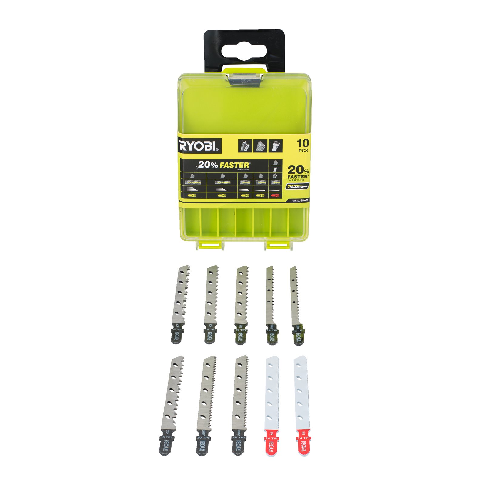Set 10 buc pânze pentru fierăstrău pendular pentru lemn, metal și țevi Ryobi RAK10JSBWM