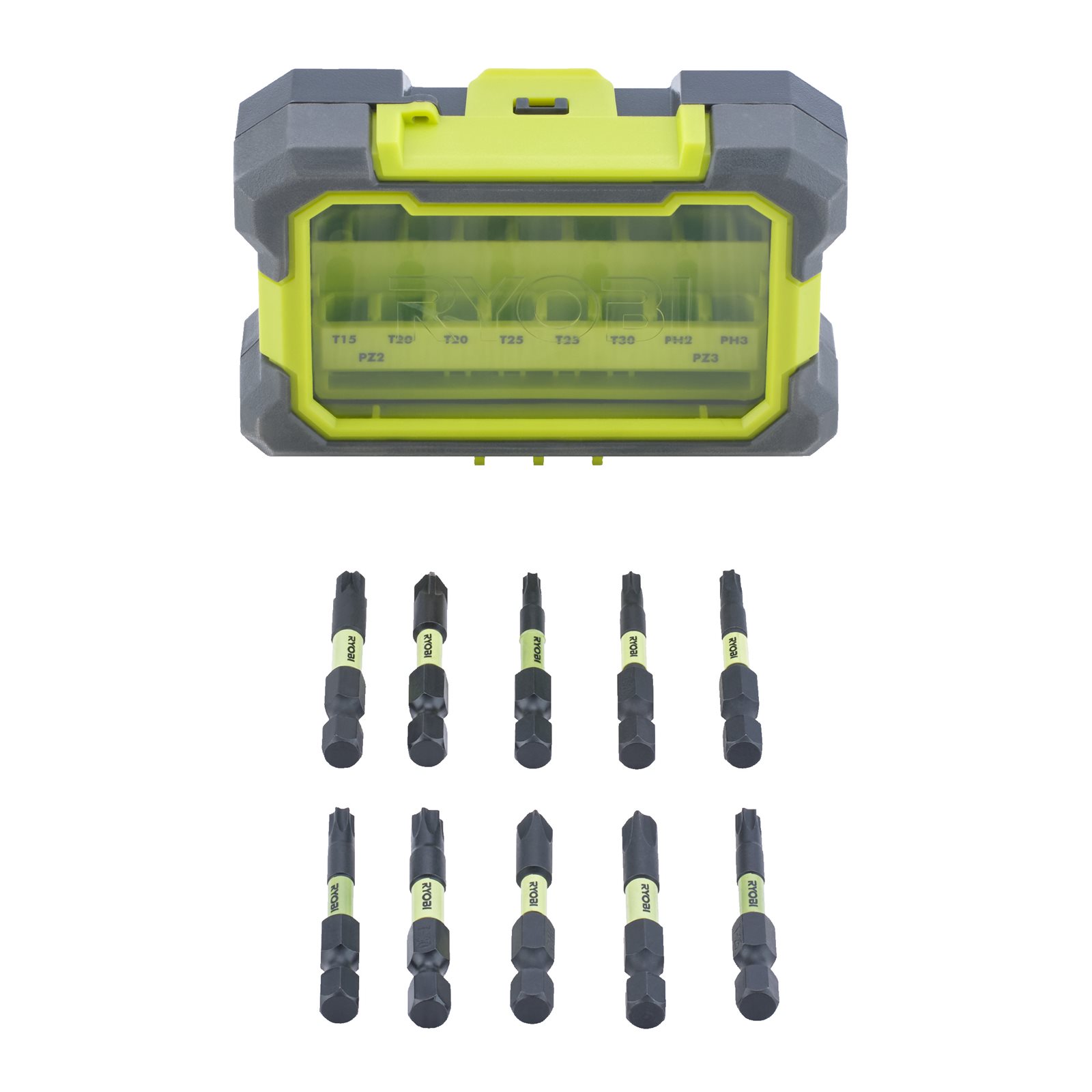 Cutie 10 buc accesorii mixte pentru înșurubat Torque+ Ryobi RAK10MSDI