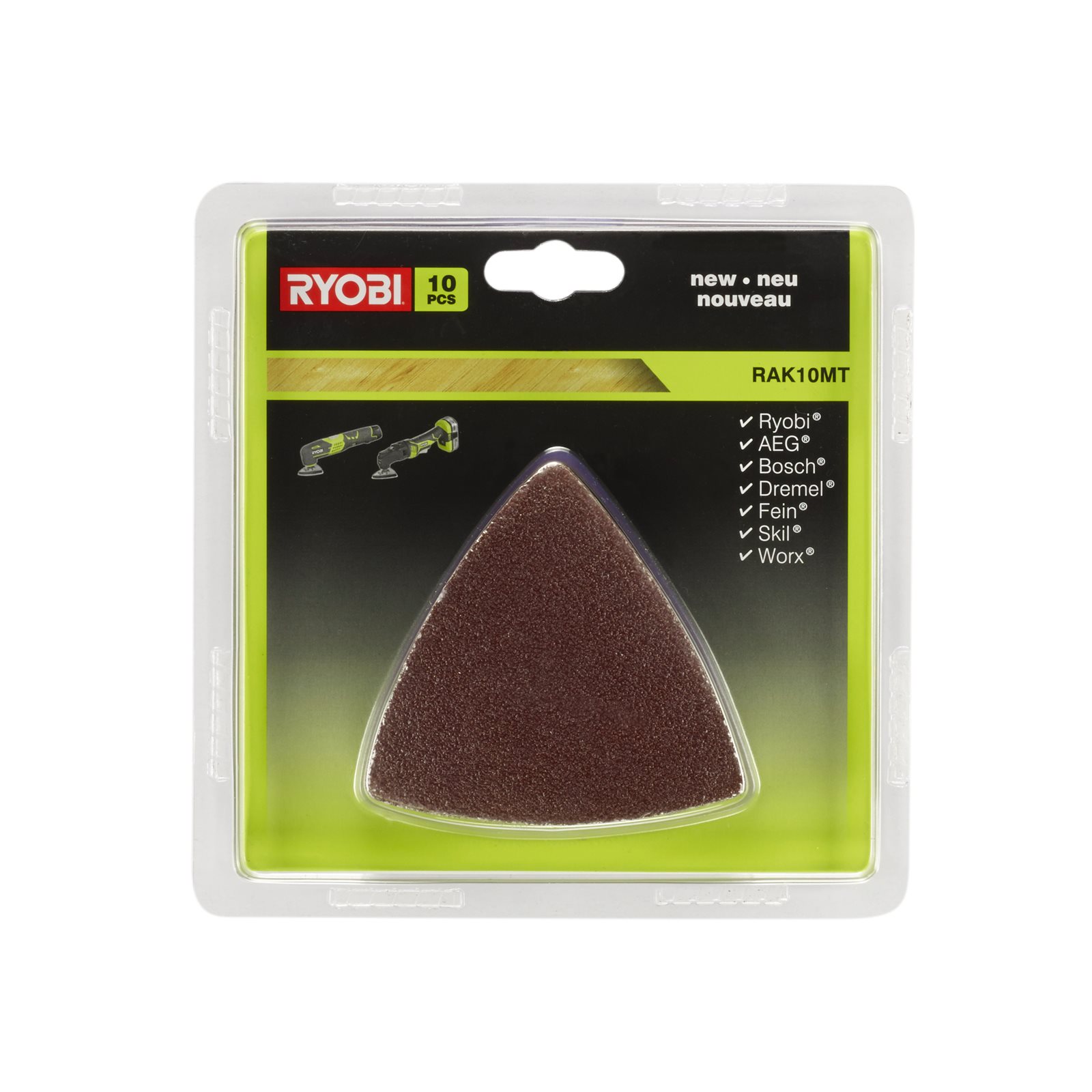 Set 10 bucăți hârtii abrazive pentru scule multifuncționale Ryobi RAK10MT - imagine 2