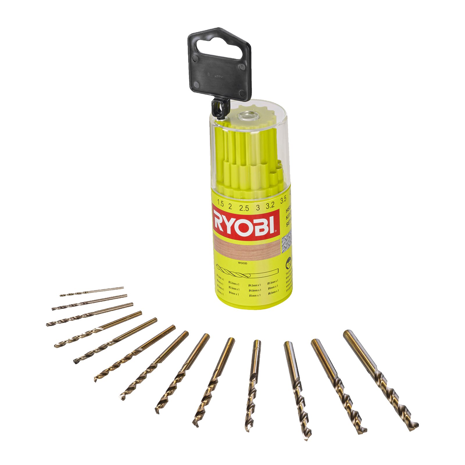 Set de biți de găurire HSS-G de 13 piese. Ryobi RAK13HSS