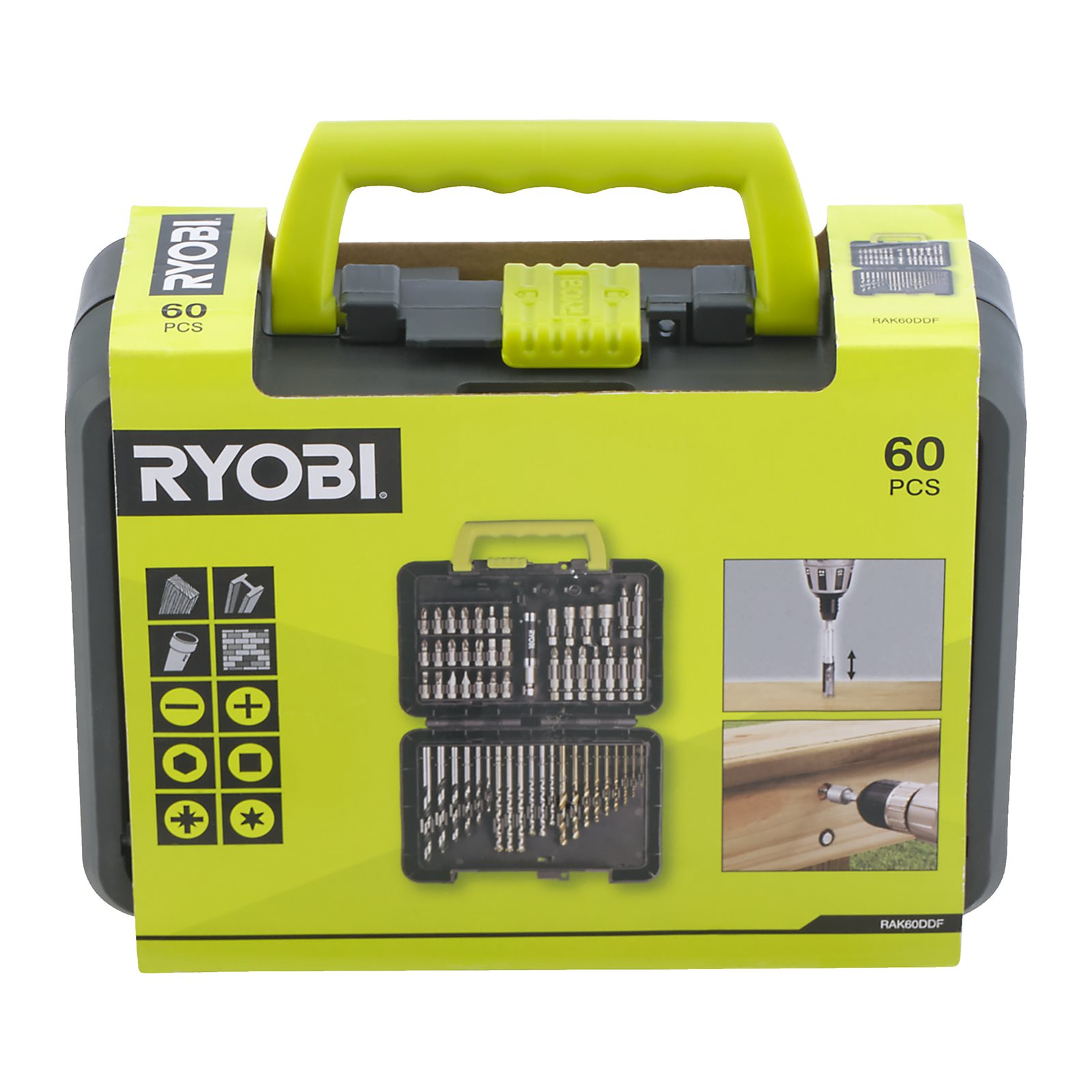 Set 60 buc pentru găurire și înșurubare Ryobi RAK60DDF - imagine 3