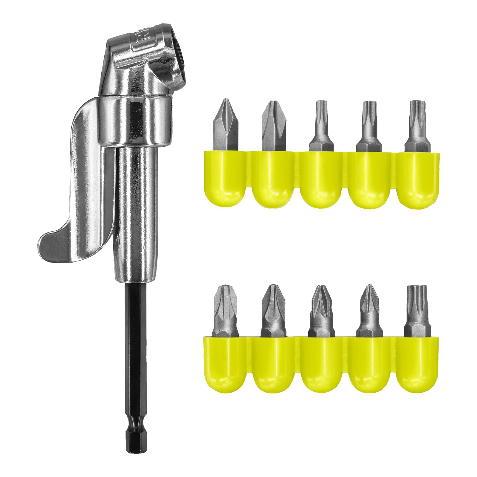 Adaptor pentru mașina de găurit în unghi drept și biți de șurubelniță Ryobi RAKRAD11
