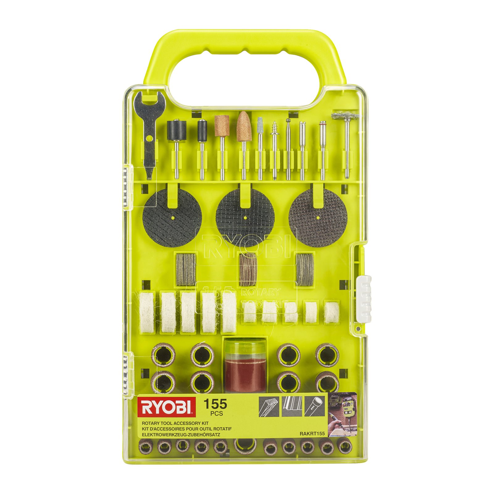 Set de accesorii sculă rotativă 155 piese Ryobi RAKRT155